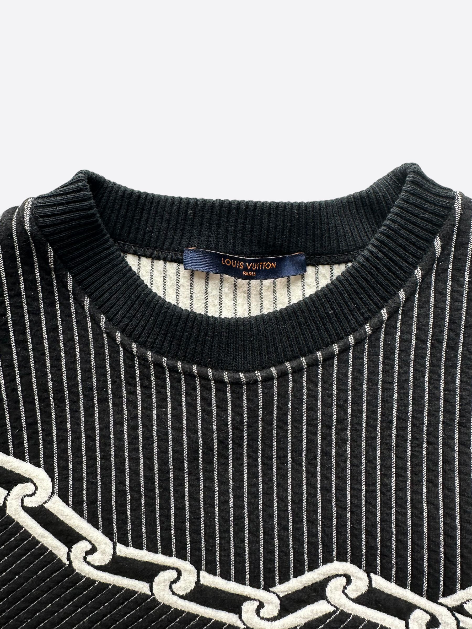 Louis Vuitton Louis Vuitton Black 3d Effect Chain Logo Sweater Size US L / EU 52-54 / 3 - 3 Thumbnail