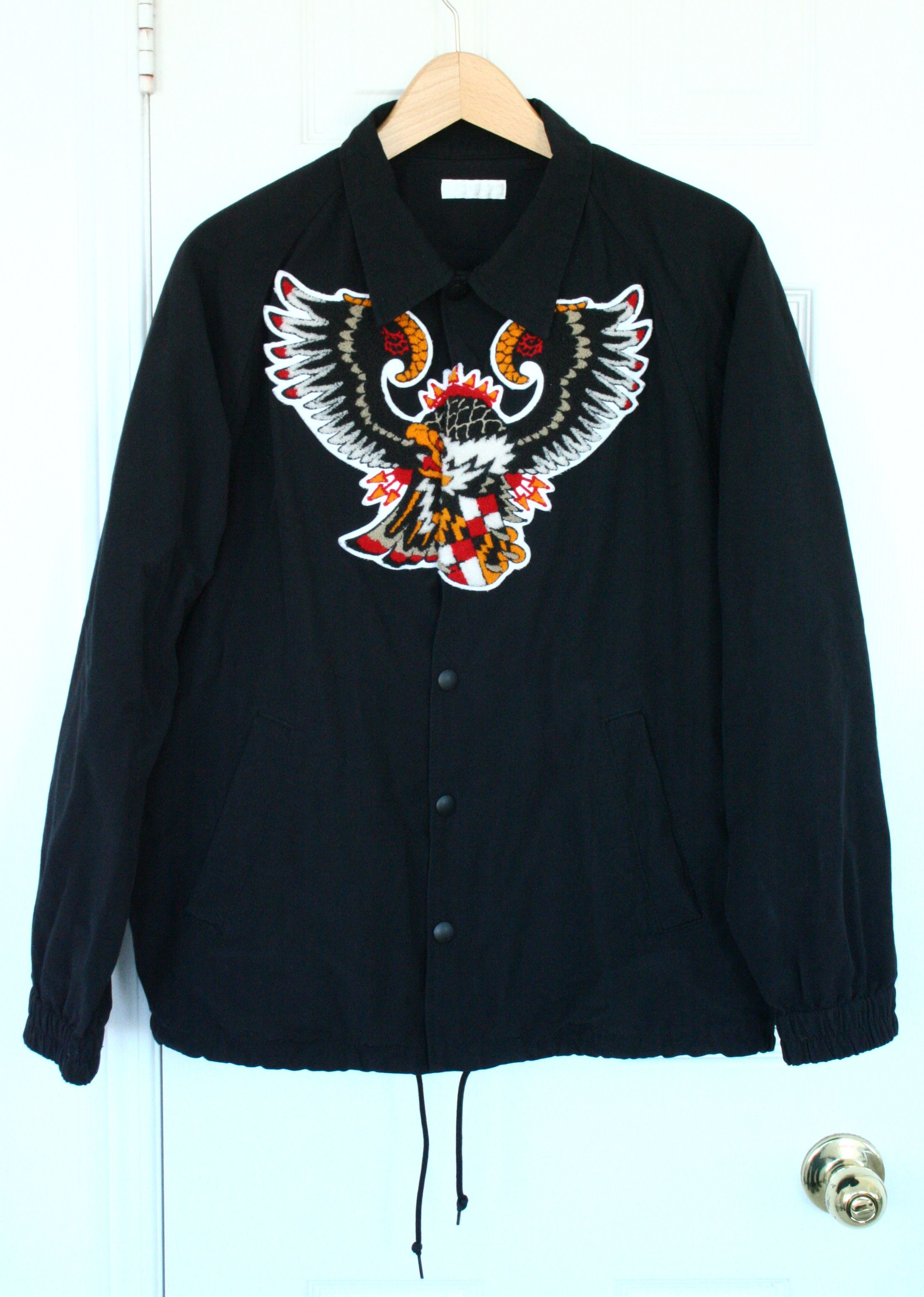 Facetasm FACETASM Black Raglan Varsity Bomber Coach Jacket Size US M / EU 48-50 / 2 - 4 Thumbnail