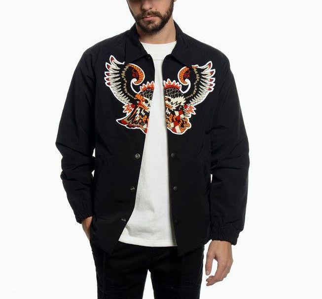 Facetasm FACETASM Black Raglan Varsity Bomber Coach Jacket Size US M / EU 48-50 / 2 - 3 Thumbnail