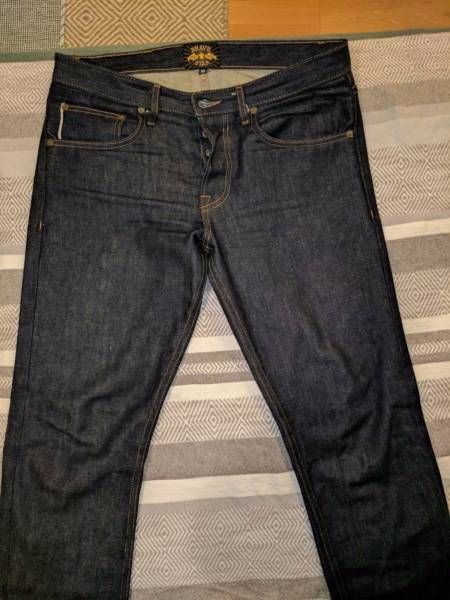 BRAVE STAR SELVAGE selvedge jeans 30x34 dark indigo slim straight raw denim  $59.99 - PicClick