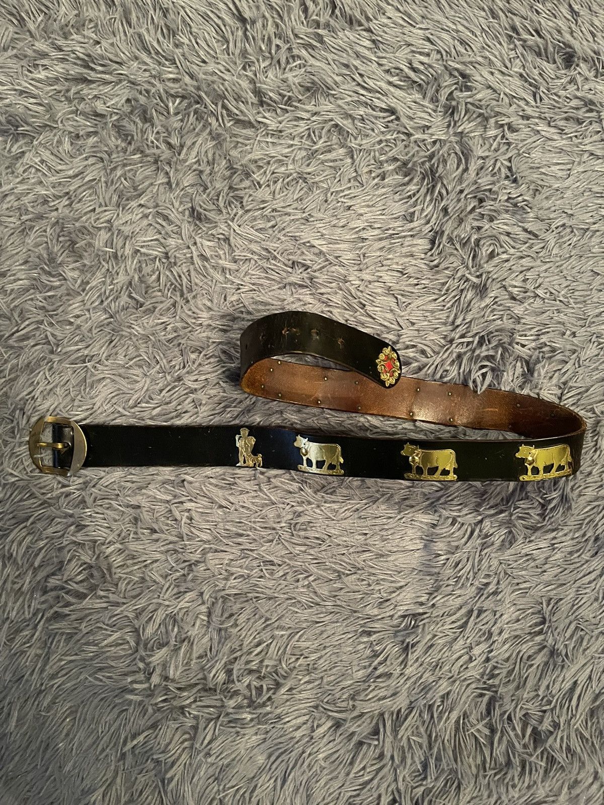Etro × Vintage Etro 80s vintage iconic cows logo belt 101cm Size 32 - 1 Thumbnail