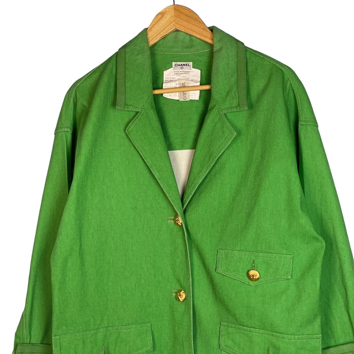 Chanel 🔥LAST PRICE🔥 Chanel Vert Green CC Buttons Coat Size M / US 6-8 / IT 42-44 - 3 Thumbnail
