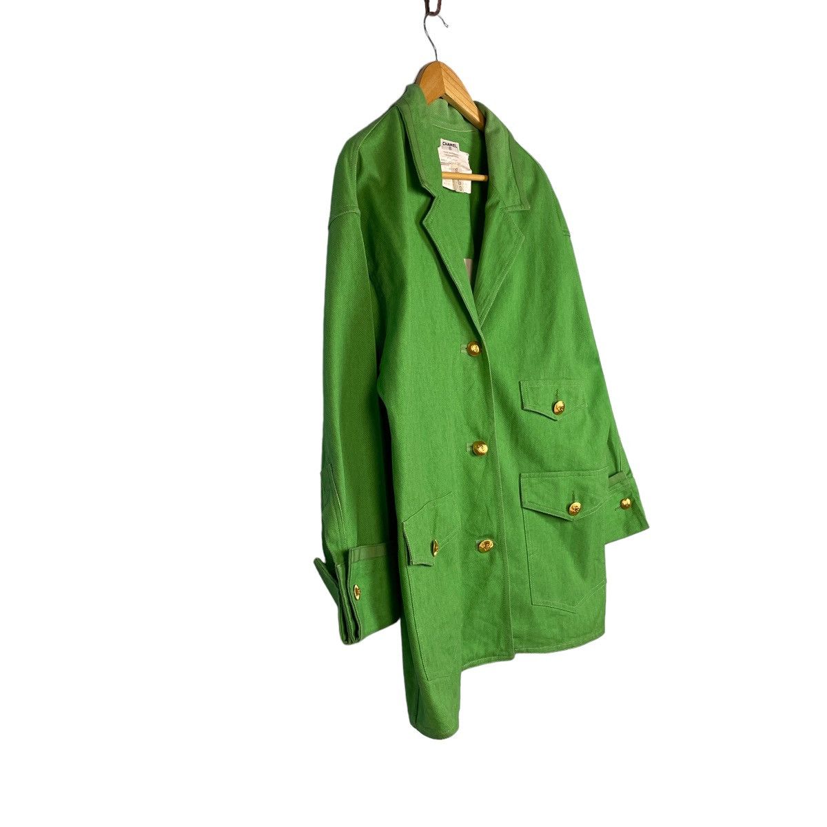 Chanel 🔥LAST PRICE🔥 Chanel Vert Green CC Buttons Coat Size M / US 6-8 / IT 42-44 - 6 Thumbnail