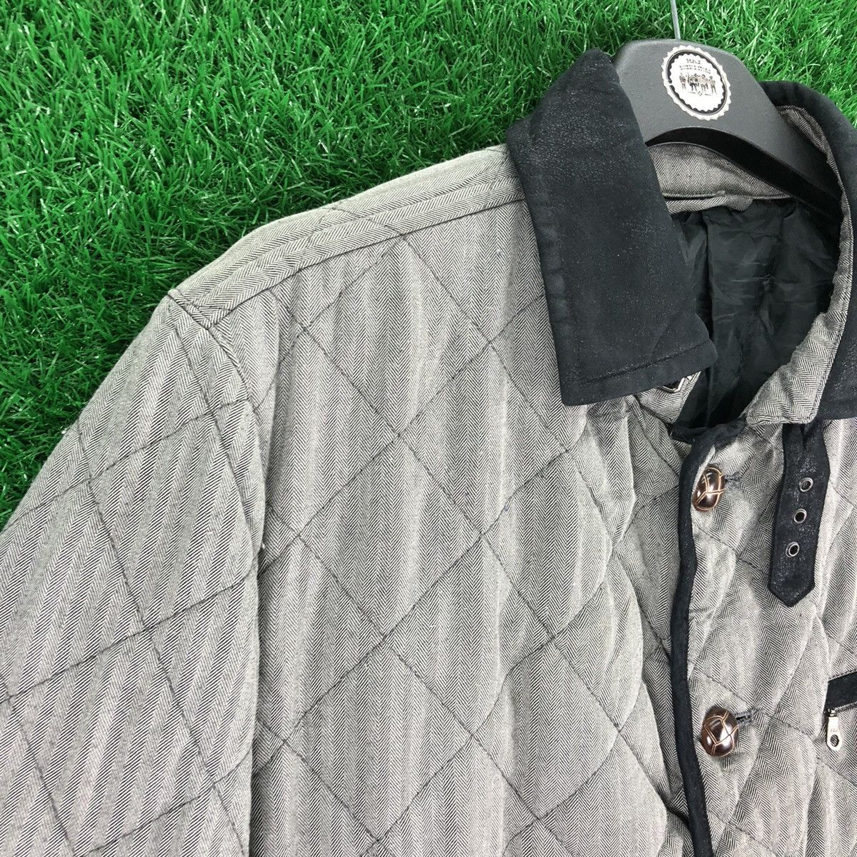 Japanese Brand Vintage Jacket Herringbone Quilted Puffer by Field/Dream Size US L / EU 52-54 / 3 - 2 Thumbnail