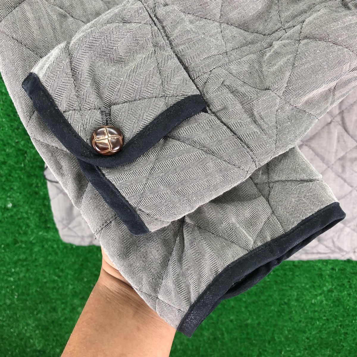 Japanese Brand Vintage Jacket Herringbone Quilted Puffer by Field/Dream Size US L / EU 52-54 / 3 - 11 Thumbnail