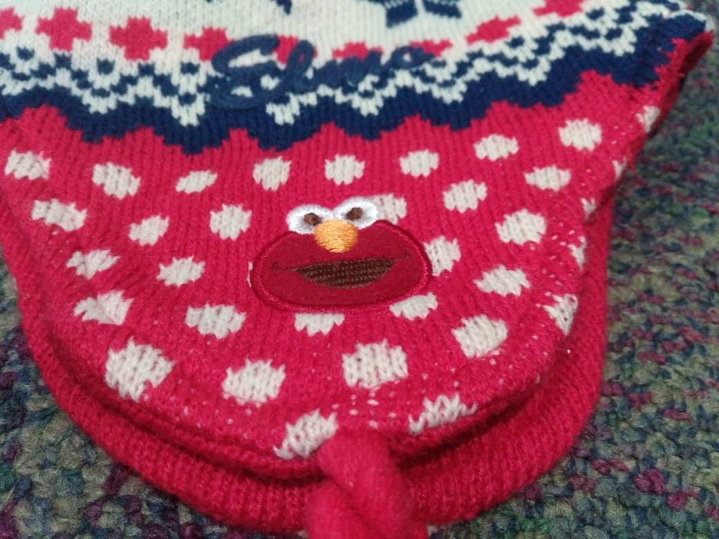 Sesame Street Elmo Scarf, Hat and Mitten Set for Toddler Boys, Grey/Red, Age 2-4