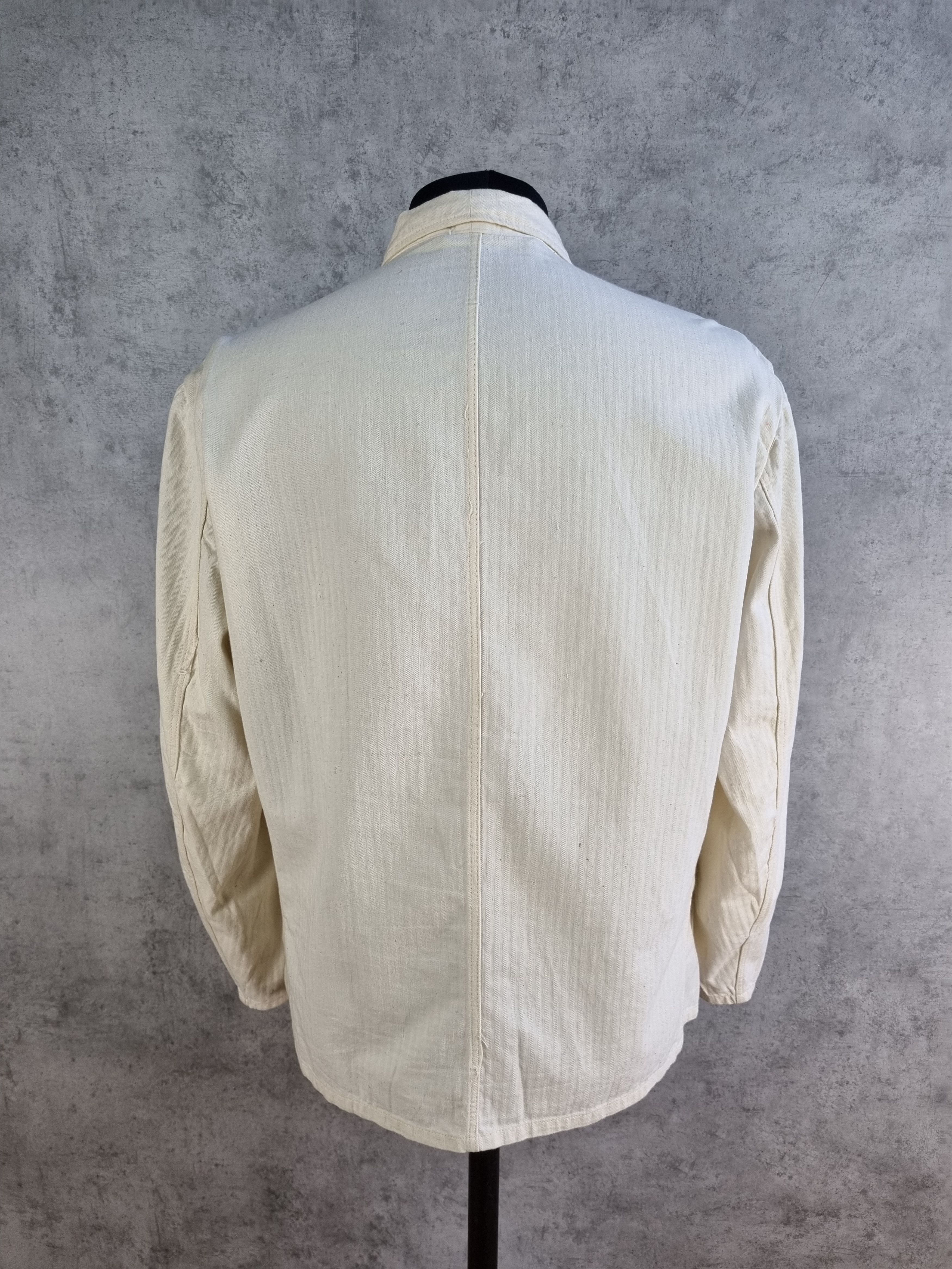 Le Laboureur × Vetra 60s Off White Vintage Worker Moleskine Chore Jacket Size US L / EU 52-54 / 3 - 10 Thumbnail