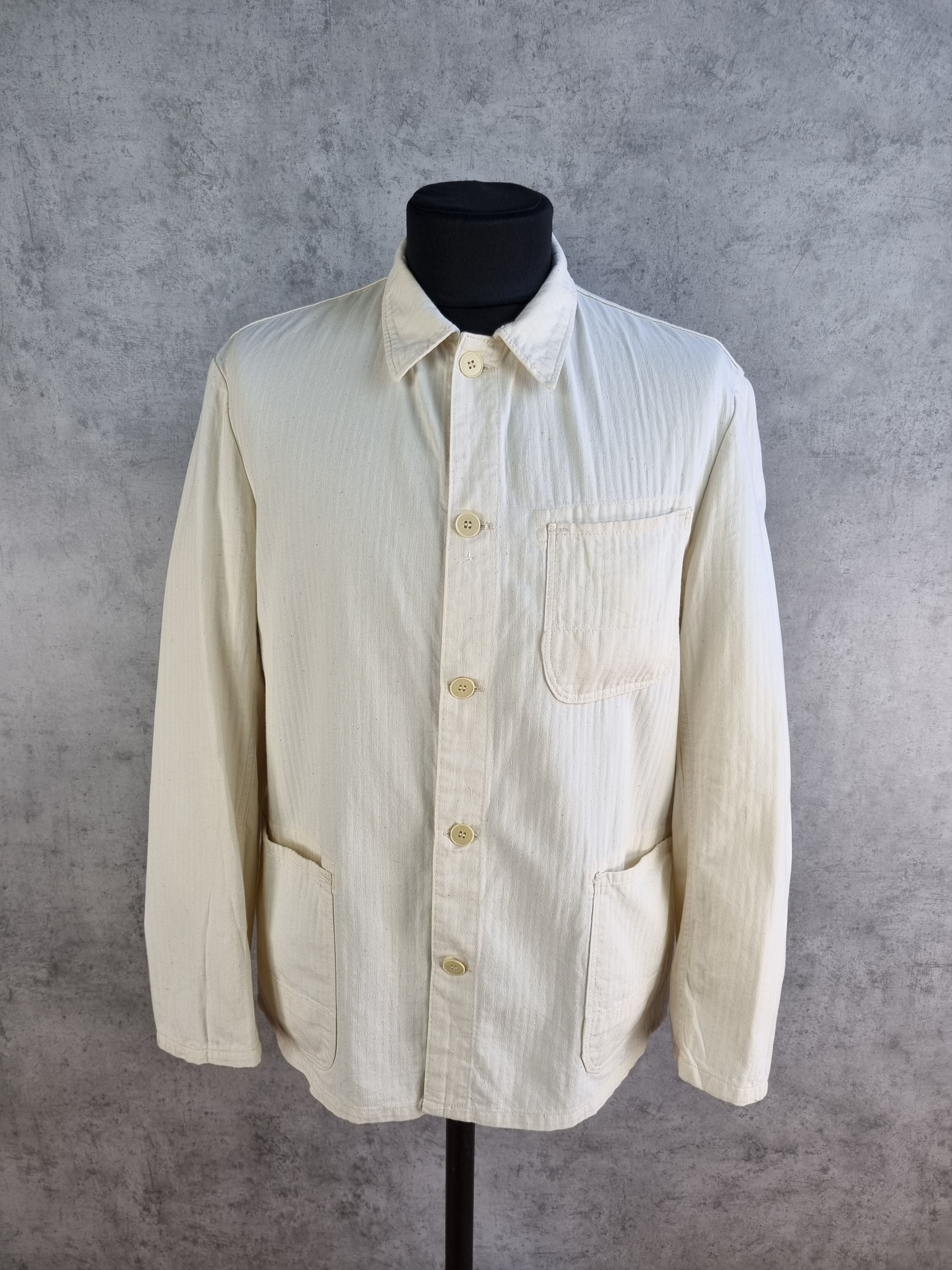 Le Laboureur × Vetra 60s Off White Vintage Worker Moleskine Chore Jacket Size US L / EU 52-54 / 3 - 20 Thumbnail