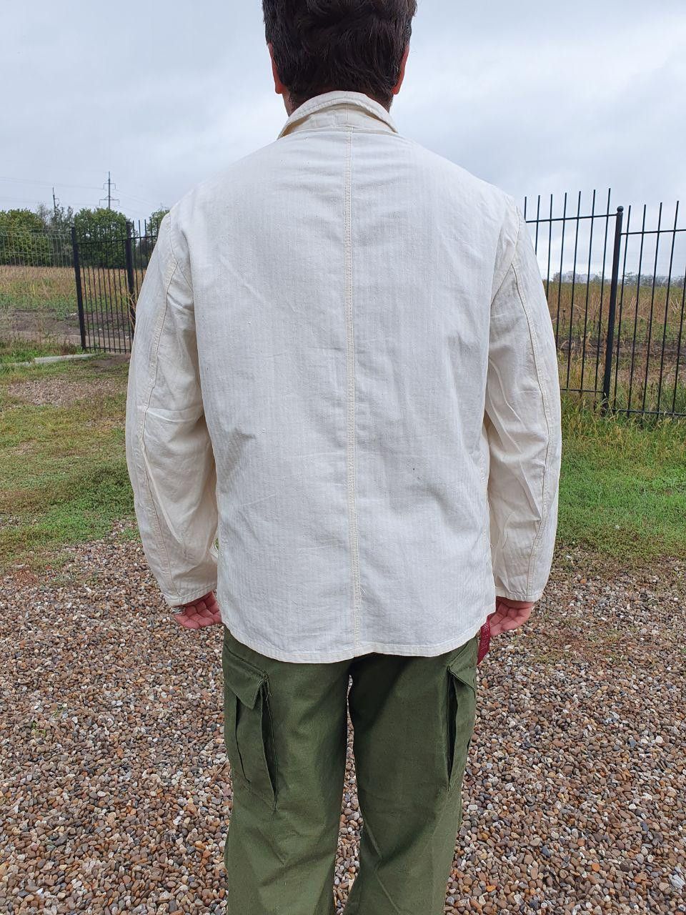 Le Laboureur × Vetra 60s Off White Vintage Worker Moleskine Chore Jacket Size US L / EU 52-54 / 3 - 6 Thumbnail