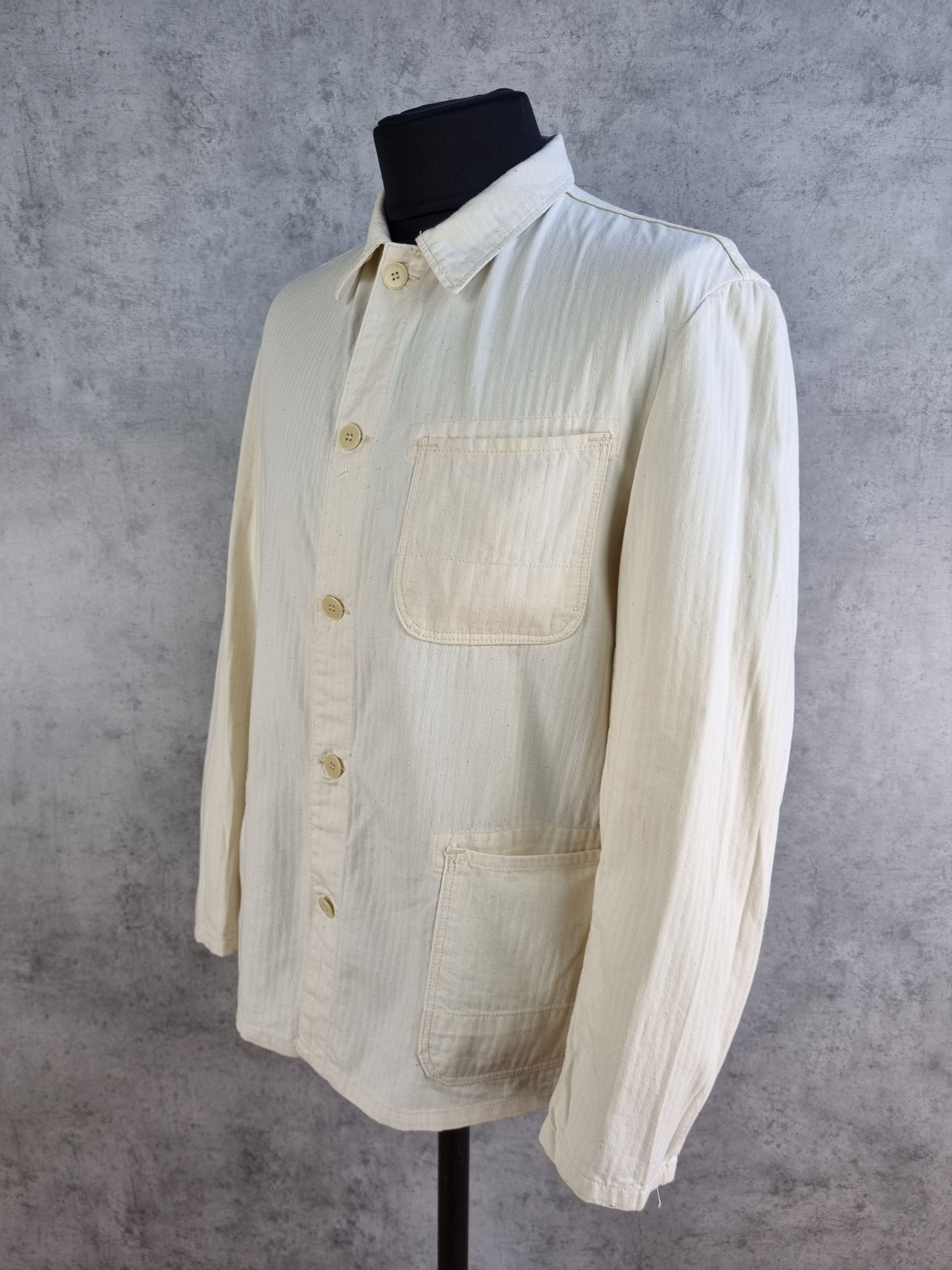 Le Laboureur × Vetra 60s Off White Vintage Worker Moleskine Chore Jacket Size US L / EU 52-54 / 3 - 4 Thumbnail