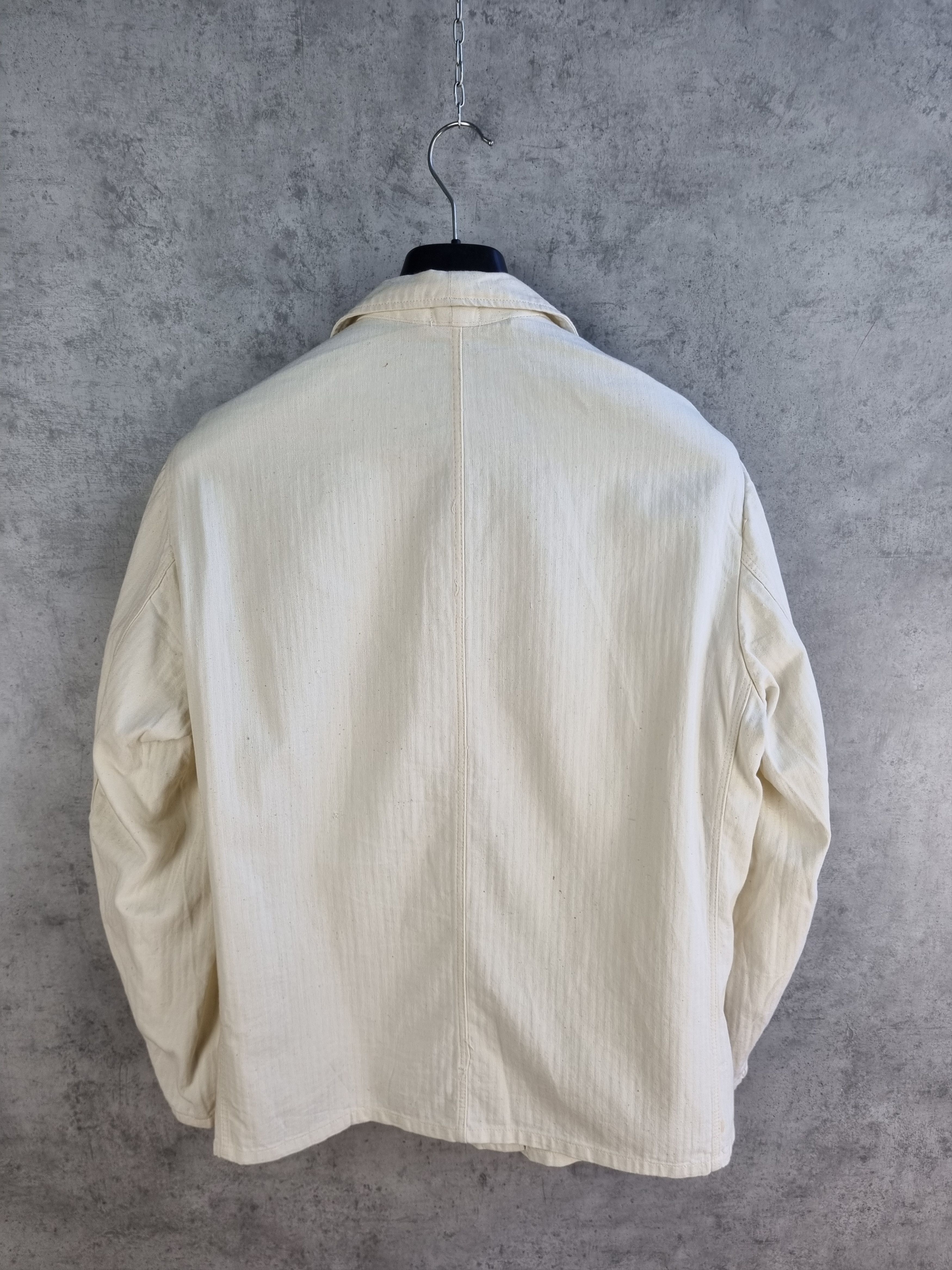 Le Laboureur × Vetra 60s Off White Vintage Worker Moleskine Chore Jacket Size US L / EU 52-54 / 3 - 13 Thumbnail
