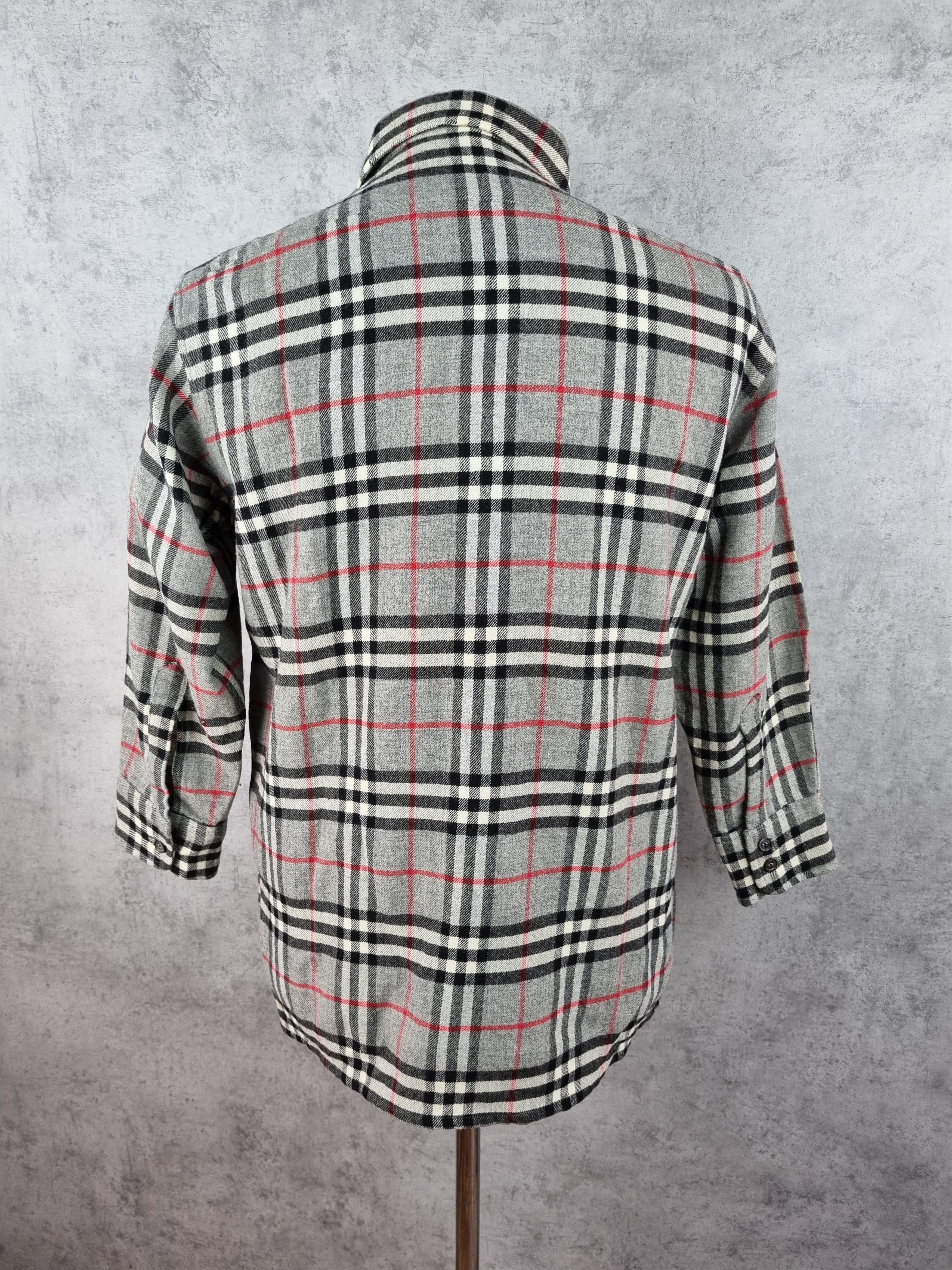 Burberry × Burberry Prorsum × Vintage 80s Flannel Burberrys Wool Shirt Made in England Size US S / EU 44-46 / 1 - 10 Thumbnail