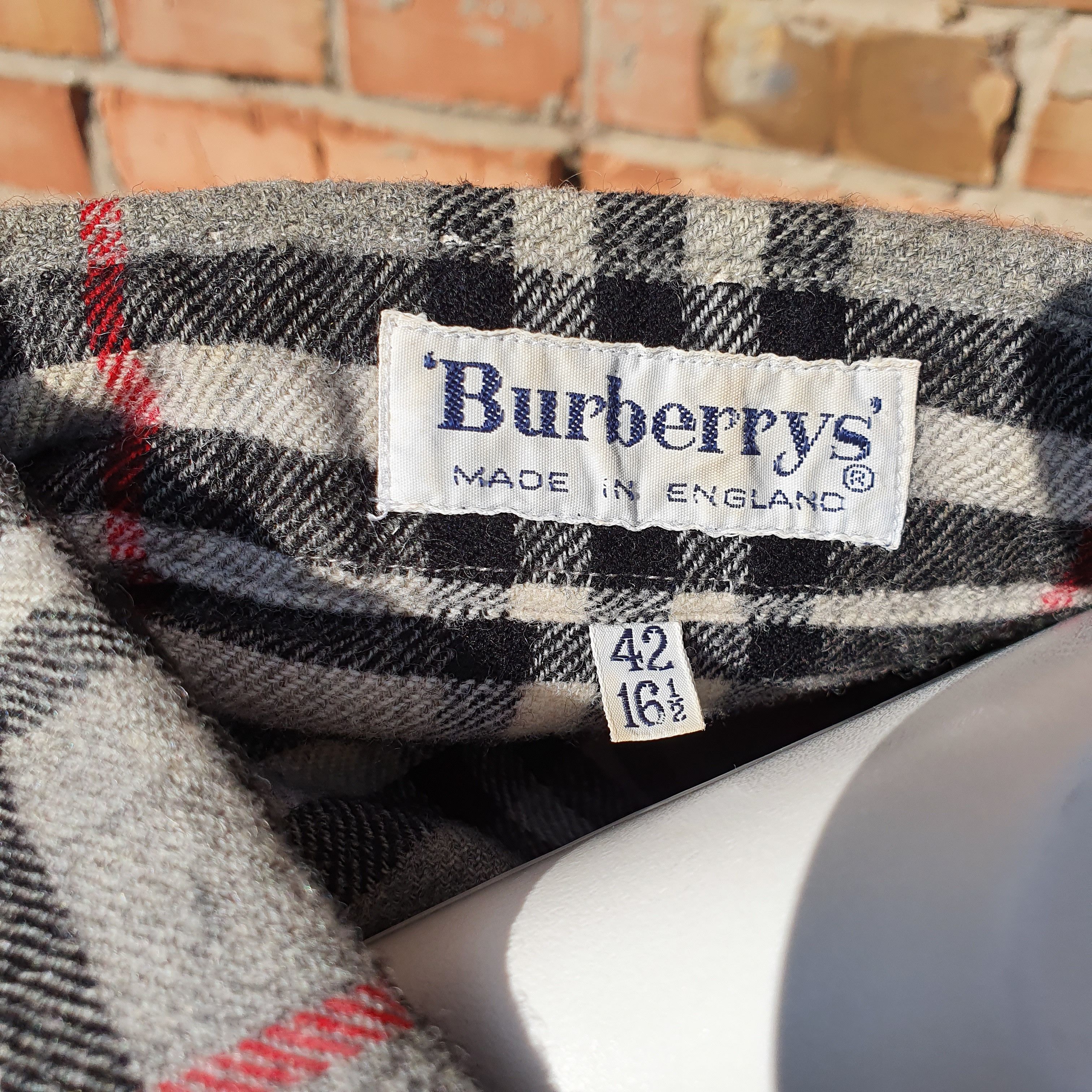 Burberry × Burberry Prorsum × Vintage 80s Flannel Burberrys Wool Shirt Made in England Size US S / EU 44-46 / 1 - 4 Thumbnail