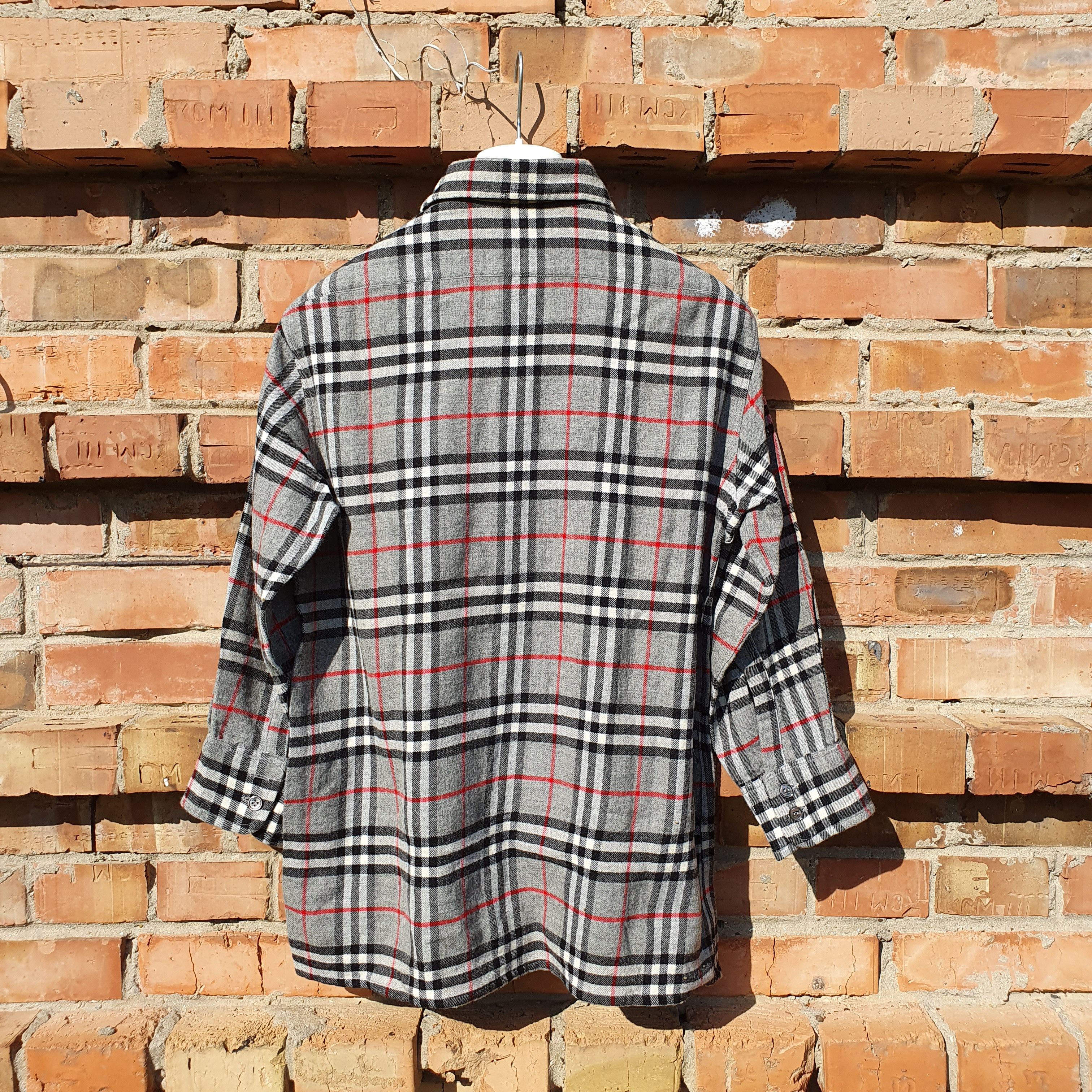 Burberry × Burberry Prorsum × Vintage 80s Flannel Burberrys Wool Shirt Made in England Size US S / EU 44-46 / 1 - 9 Thumbnail