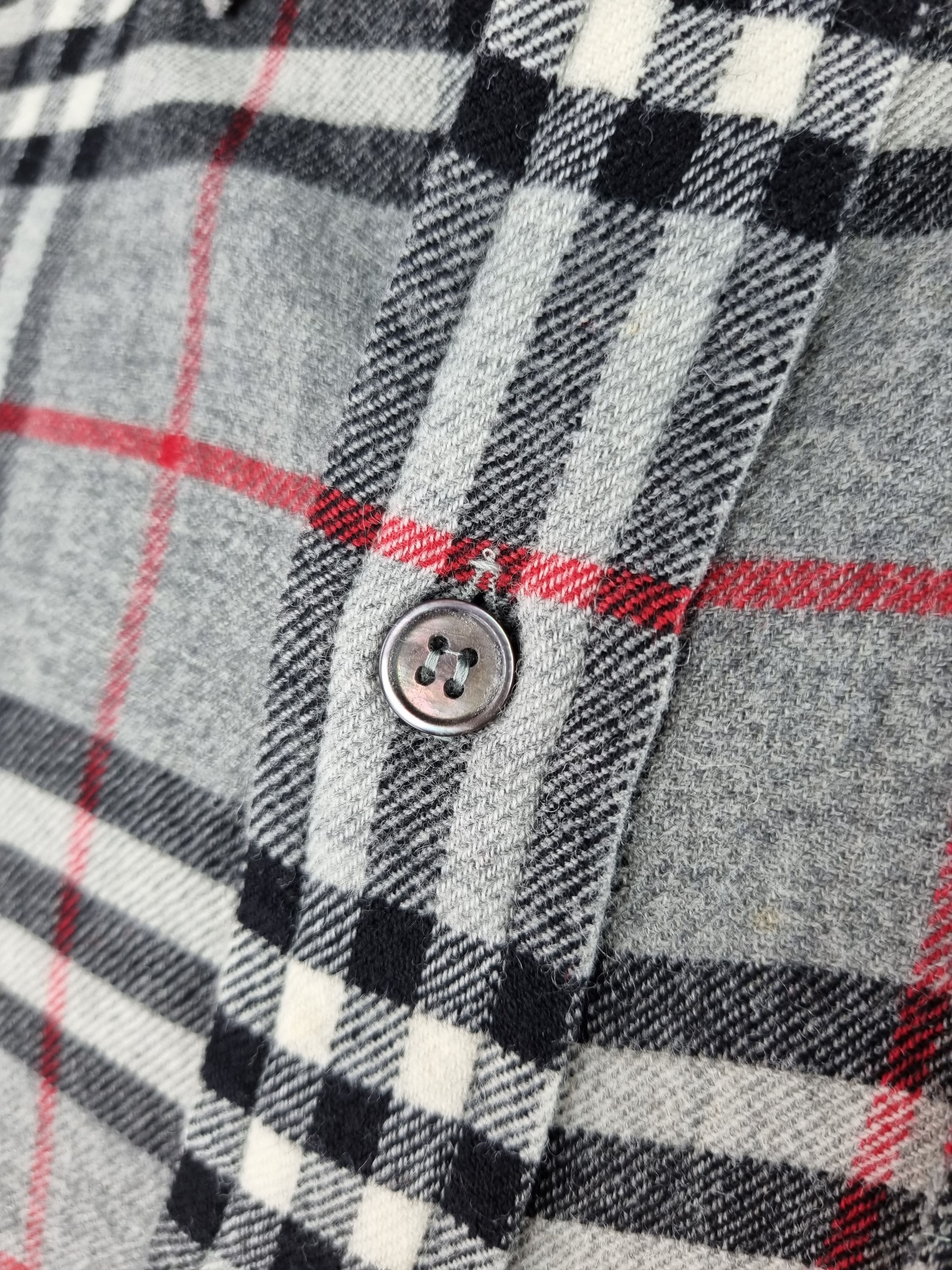 Burberry × Burberry Prorsum × Vintage 80s Flannel Burberrys Wool Shirt Made in England Size US S / EU 44-46 / 1 - 12 Thumbnail
