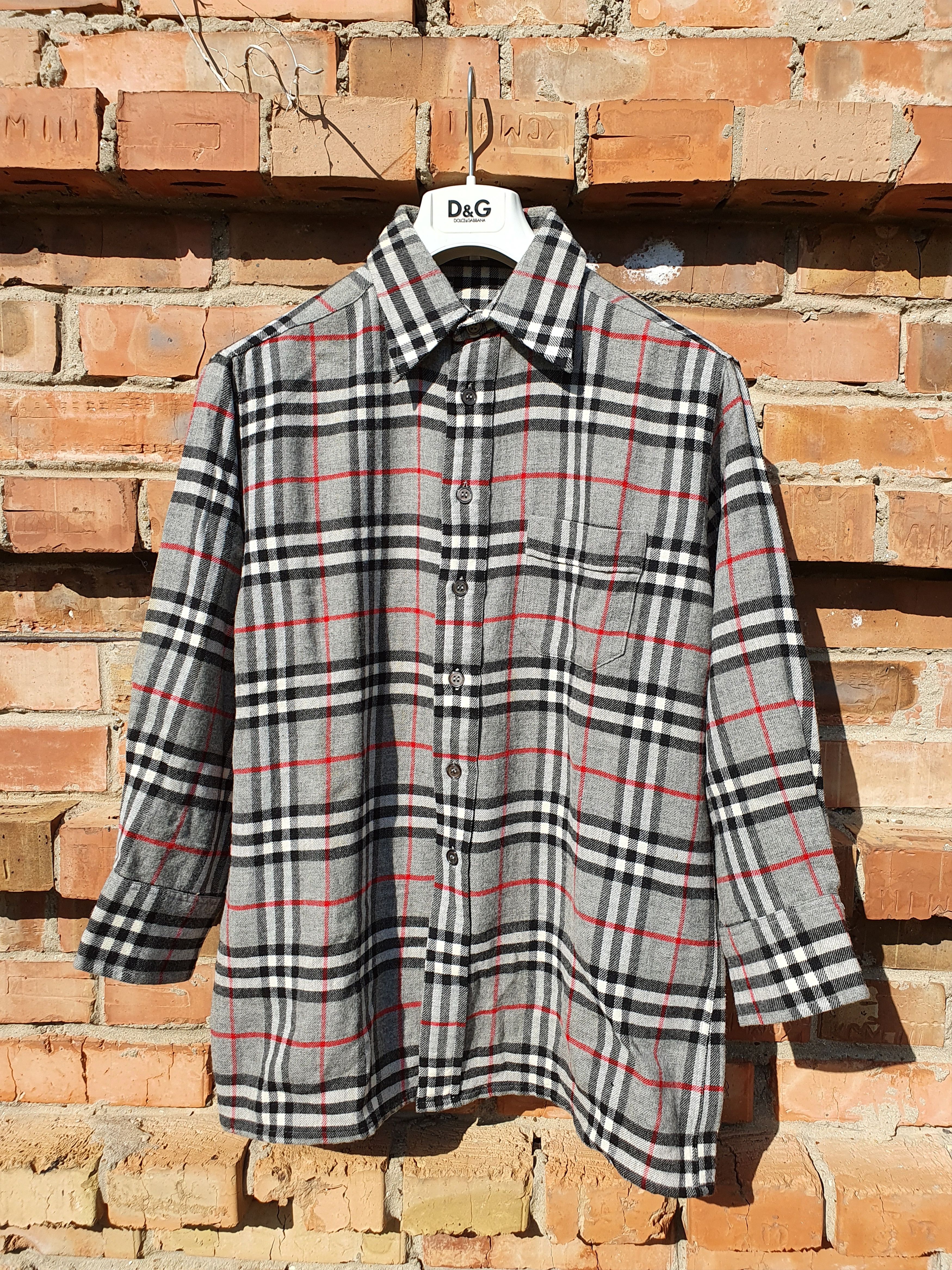 Burberry × Burberry Prorsum × Vintage 80s Flannel Burberrys Wool Shirt Made in England Size US S / EU 44-46 / 1 - 7 Thumbnail