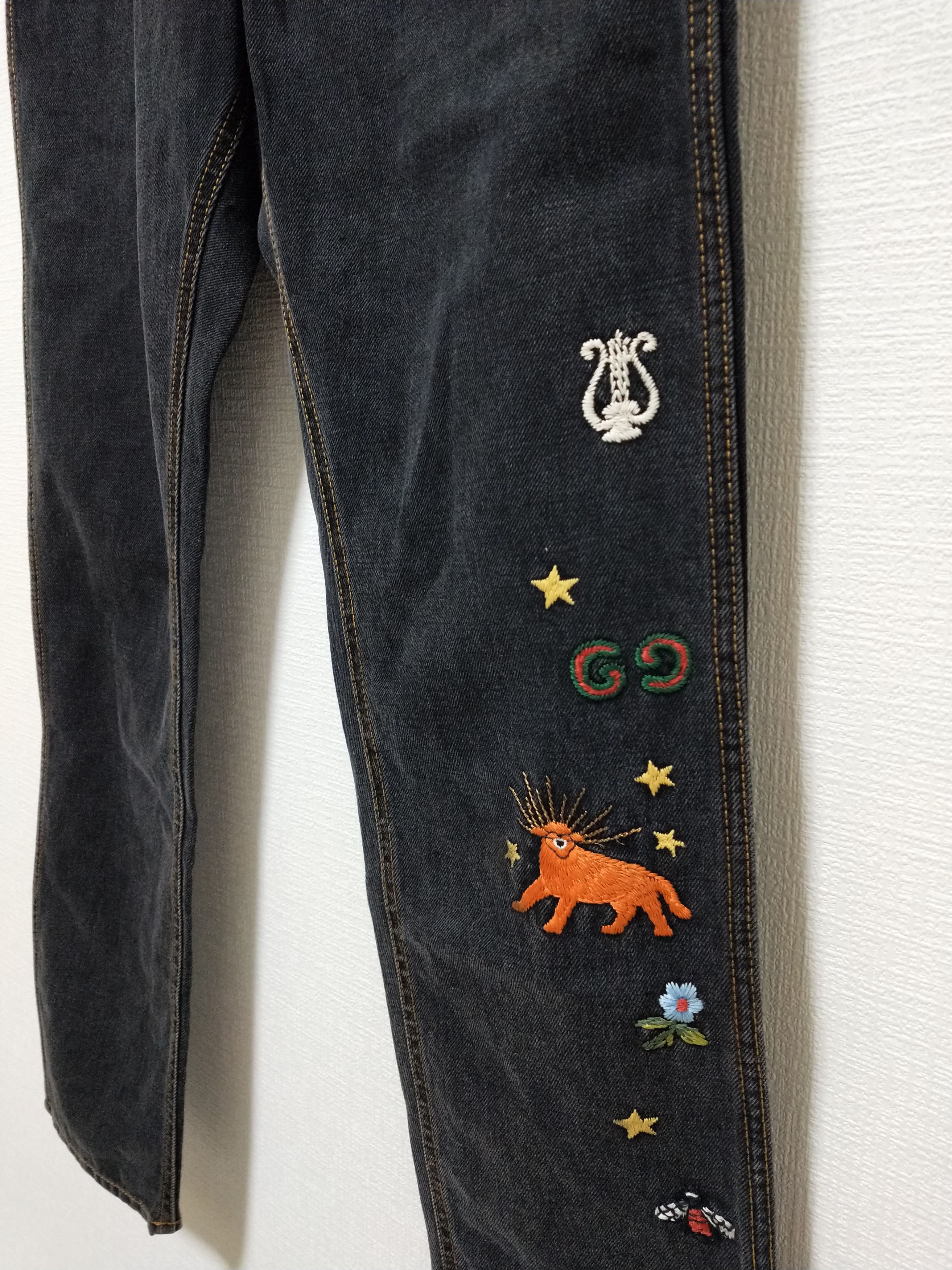 Gucci Embroidered Tapered Jeans Size US 34 / EU 50 - 3 Thumbnail