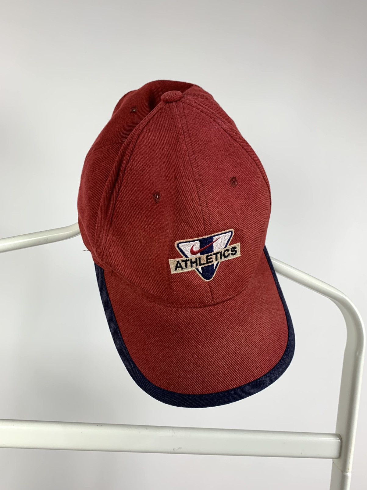 Nike 90s Vintage Nike Athletic Embroidered Swoosh Red Cap Hat Size ONE SIZE - 3 Thumbnail