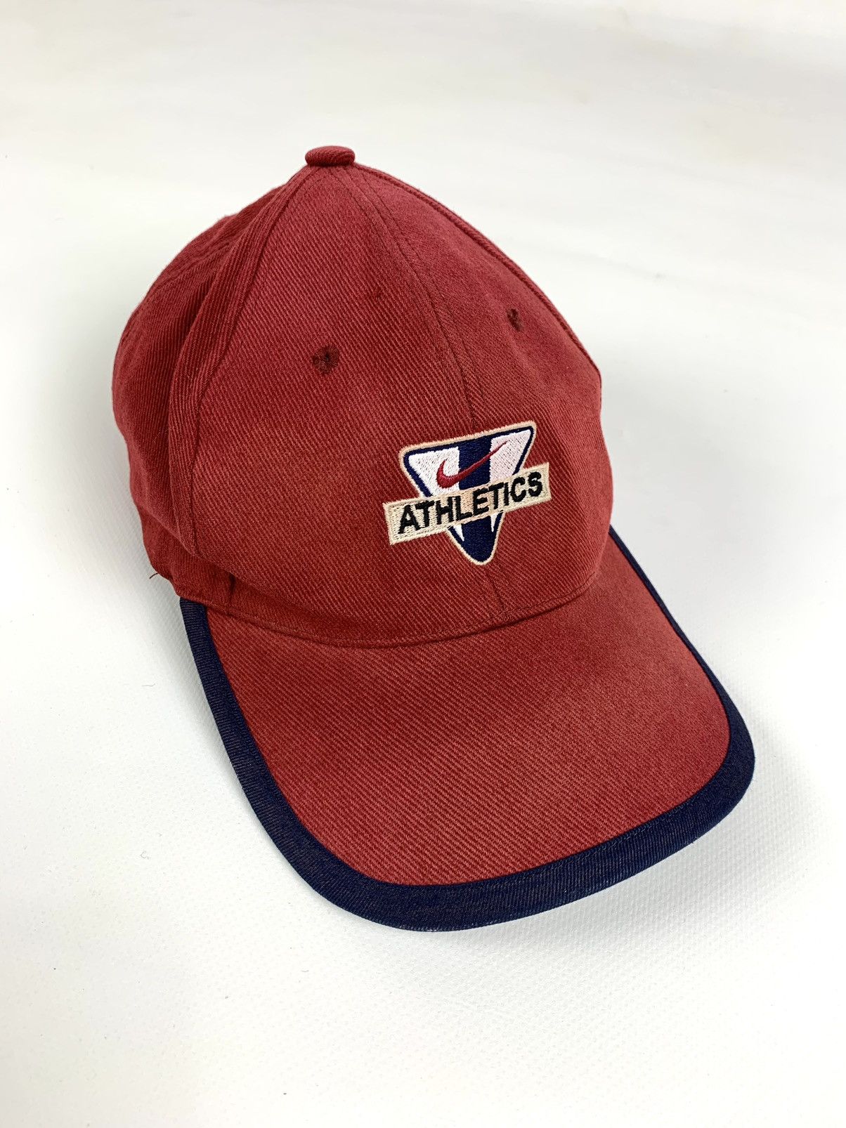 Nike 90s Vintage Nike Athletic Embroidered Swoosh Red Cap Hat Size ONE SIZE - 1 Thumbnail