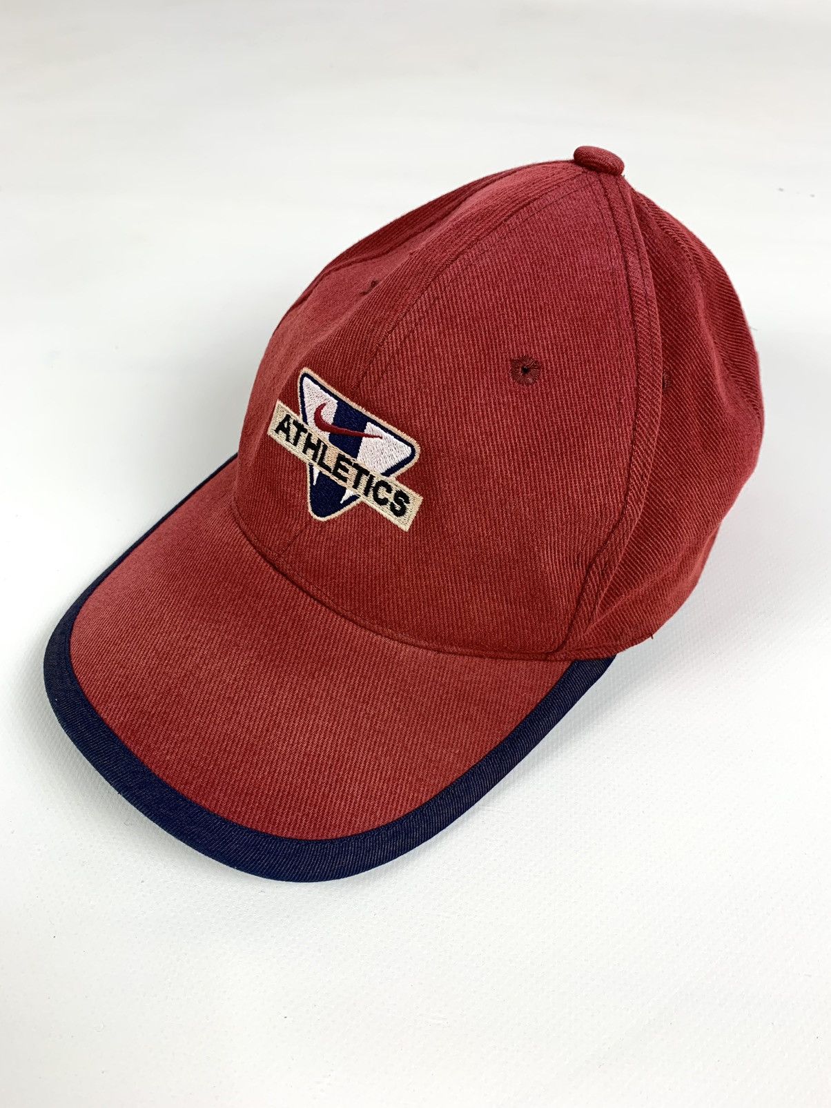 Nike 90s Vintage Nike Athletic Embroidered Swoosh Red Cap Hat Size ONE SIZE - 4 Thumbnail