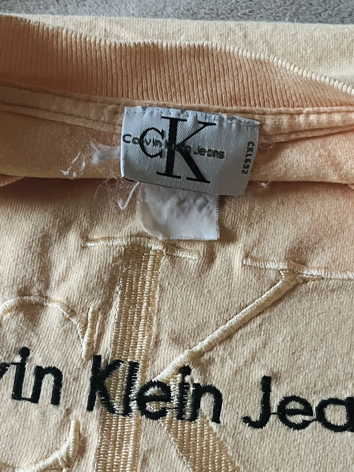 Calvin Klein × Vintage Vintage Calving Klein Embroidered CK Ted (Yellow) - Large Size US L / EU 52-54 / 3 - 5 Thumbnail