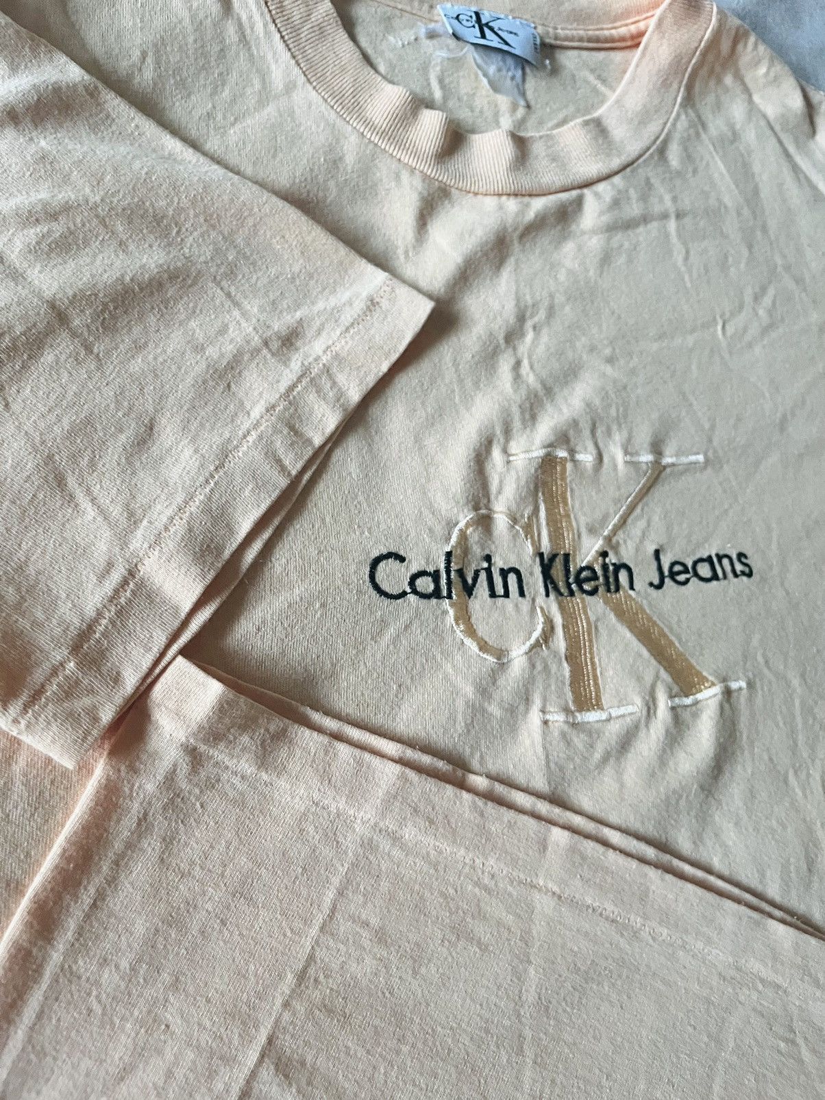 Calvin Klein × Vintage Vintage Calving Klein Embroidered CK Ted (Yellow) - Large Size US L / EU 52-54 / 3 - 3 Thumbnail