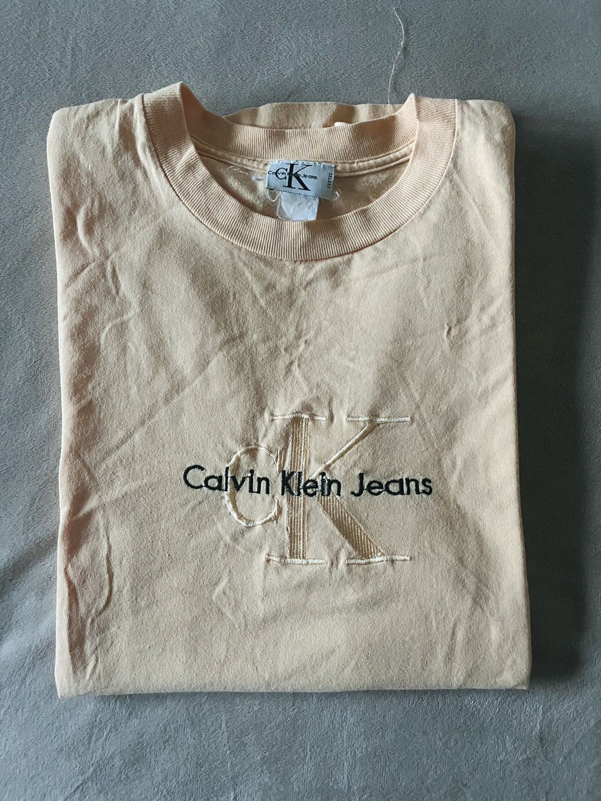 Calvin Klein × Vintage Vintage Calving Klein Embroidered CK Ted (Yellow) - Large Size US L / EU 52-54 / 3 - 1 Thumbnail
