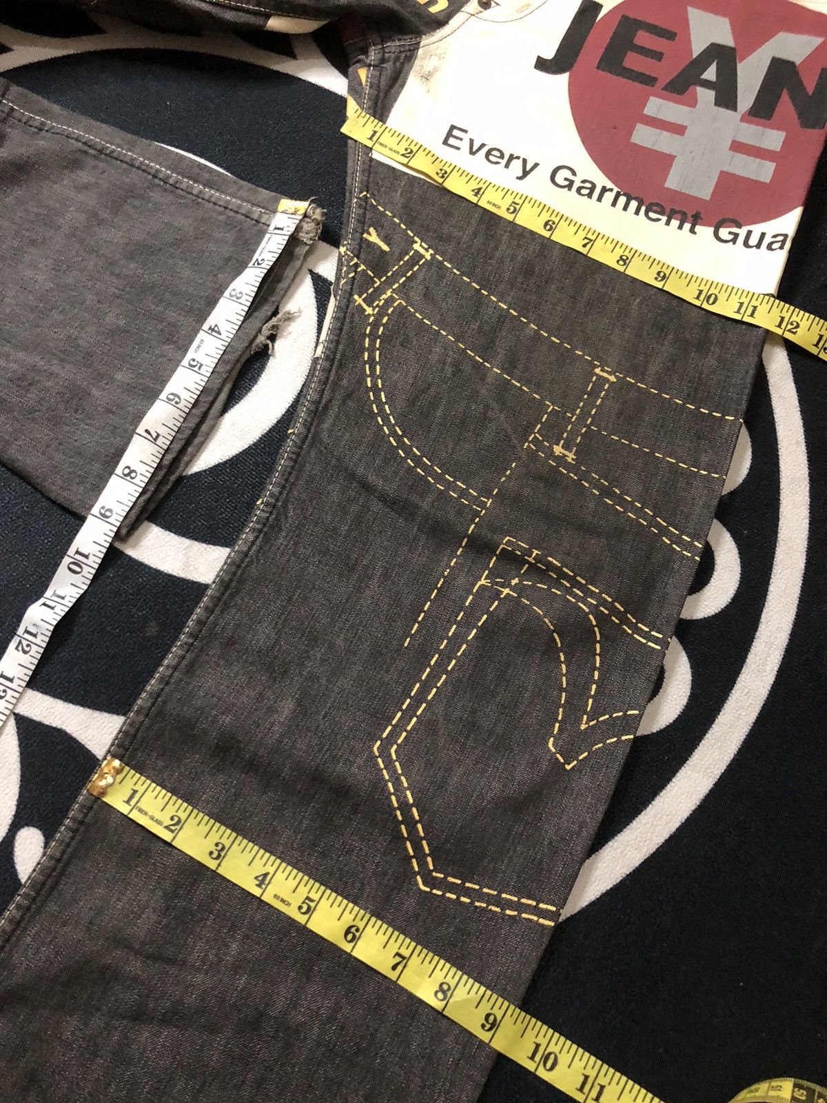 Japanese Brand × Vintage VINTAGE YEN JEANS OVER PRINT BIG LOGO DISTRESED DENIM Size US 32 / EU 48 - 17 Thumbnail