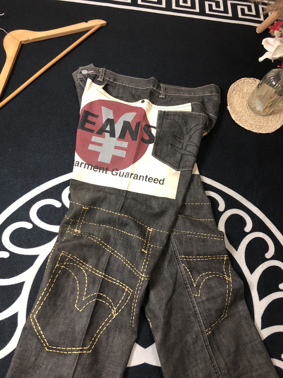 Japanese Brand × Vintage VINTAGE YEN JEANS OVER PRINT BIG LOGO DISTRESED DENIM Size US 32 / EU 48 - 15 Thumbnail