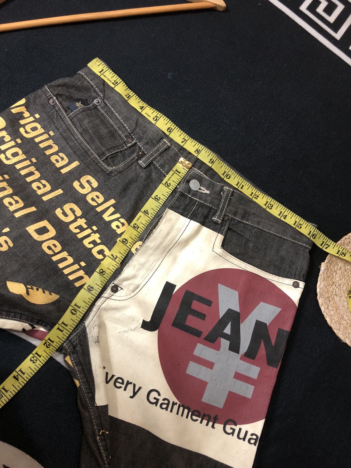 Japanese Brand × Vintage VINTAGE YEN JEANS OVER PRINT BIG LOGO DISTRESED DENIM Size US 32 / EU 48 - 16 Thumbnail