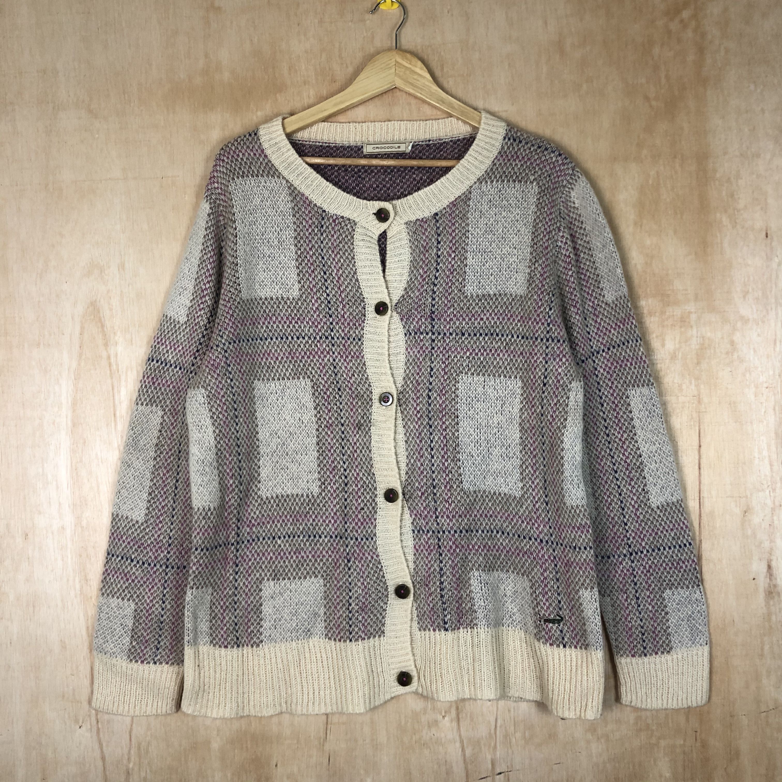 Japanese Brand DLL Crocodile checkered knitwear vintage japan #c040 Size US L / EU 52-54 / 3 - 1 Thumbnail