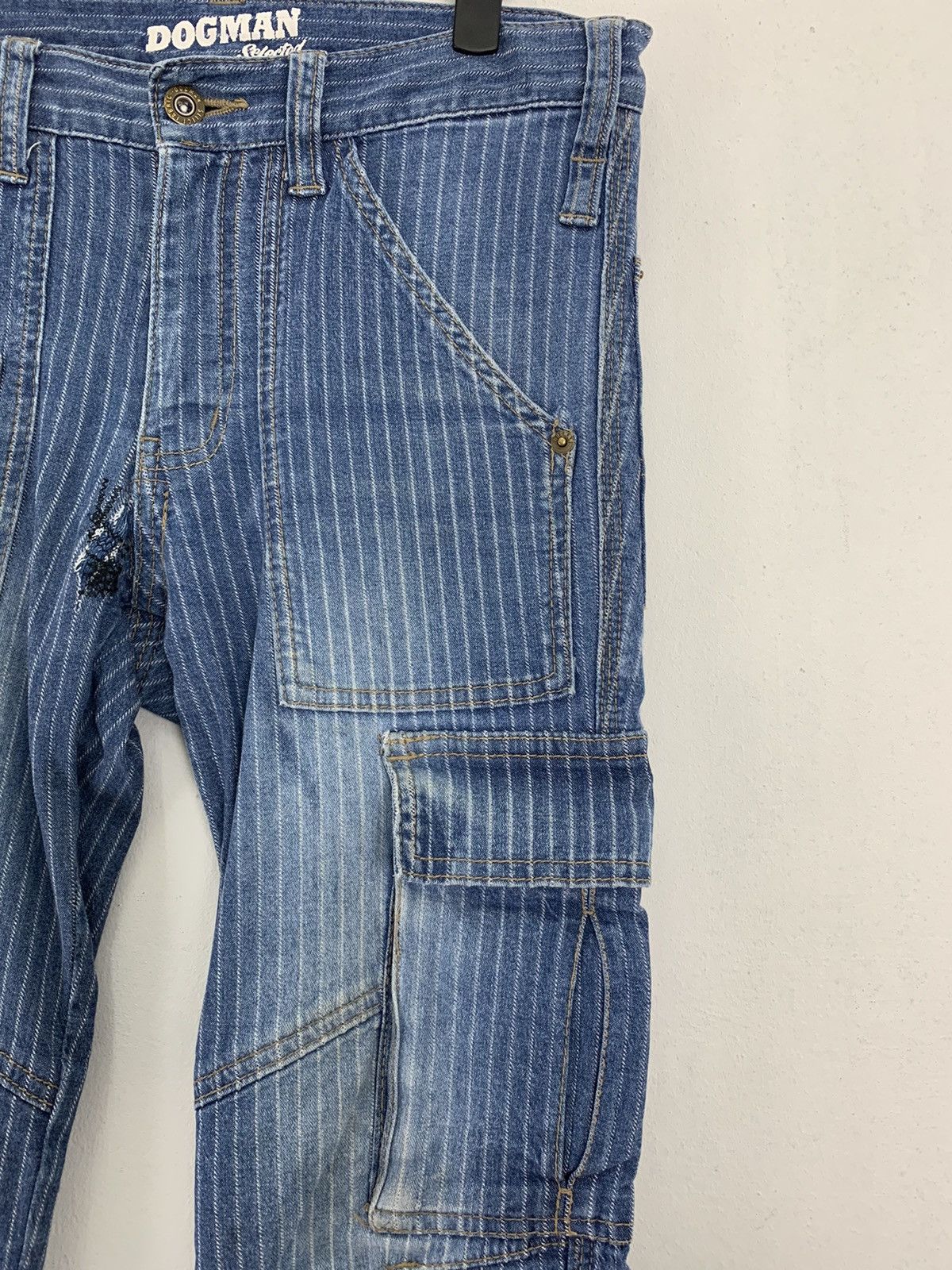 If Six Was Nine Cargo Pants Dogman Over The Stripes Multipocket Double Knee Size US 29 - 7 Thumbnail