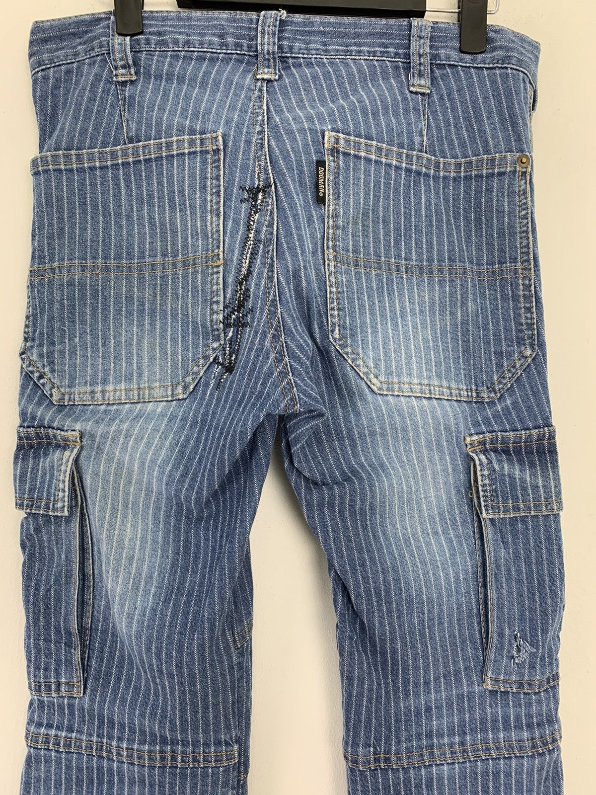 If Six Was Nine Cargo Pants Dogman Over The Stripes Multipocket Double Knee Size US 29 - 14 Thumbnail