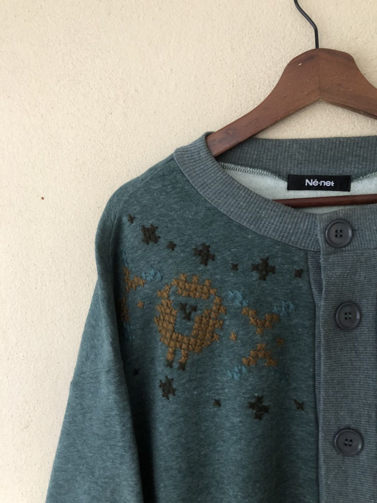 Issey Miyake × Japanese Brand Ne-Net by Issey Miyake Button Down Sweatshirt Size US M / EU 48-50 / 2 - 7 Thumbnail