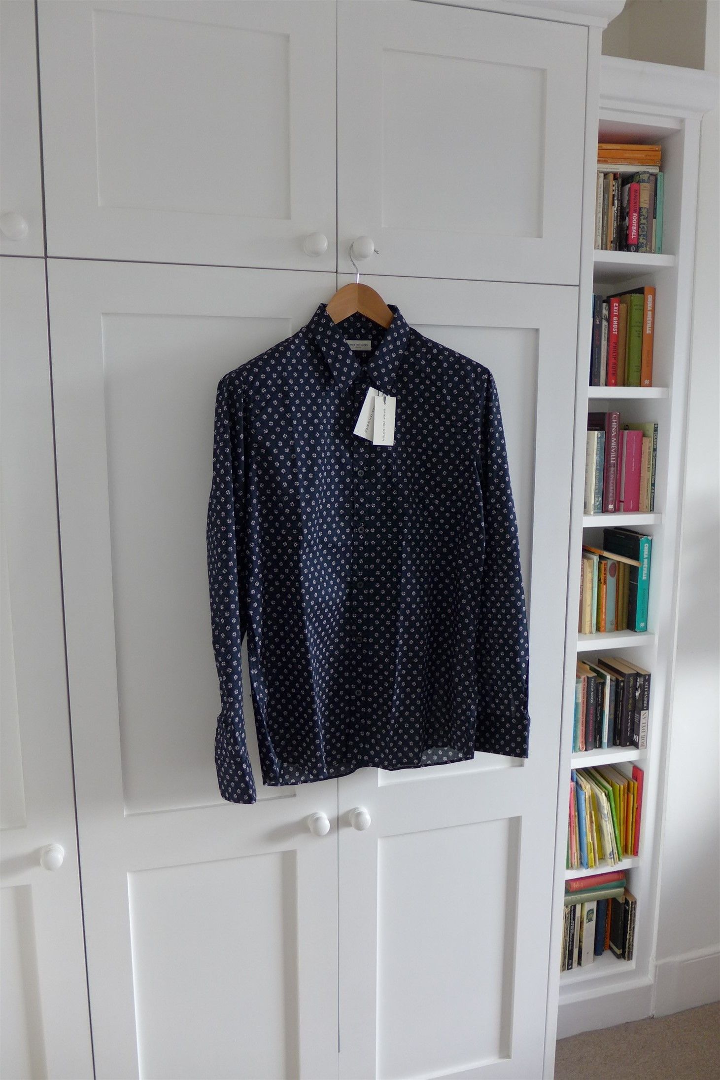 Dries Van Noten Dries Van Noten FW19 Corbin Shirt - Navy Sequin Print Size US M / EU 48-50 / 2 - 2 Thumbnail