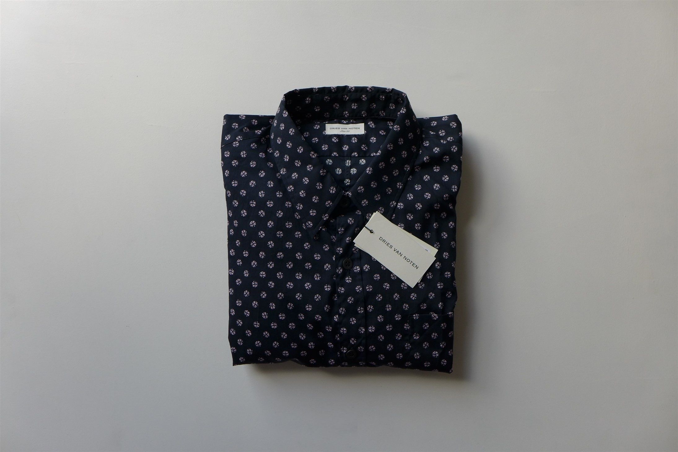 Dries Van Noten Dries Van Noten FW19 Corbin Shirt - Navy Sequin Print Size US M / EU 48-50 / 2 - 4 Thumbnail