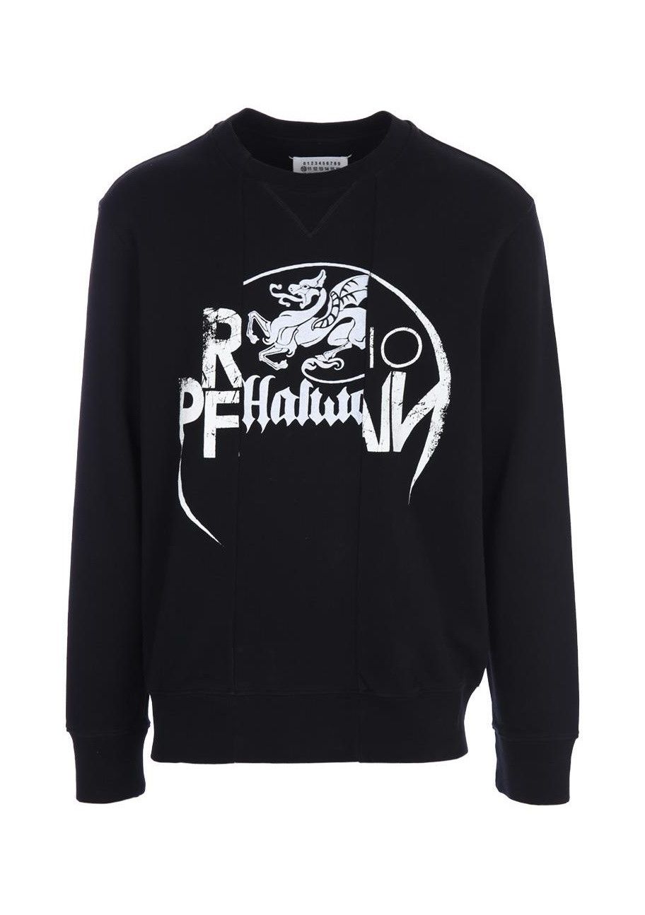 Maison Margiela Margiela Patchwork Irish Print Sweatshirt - Black Size US S / EU 44-46 / 1 - 1 Thumbnail