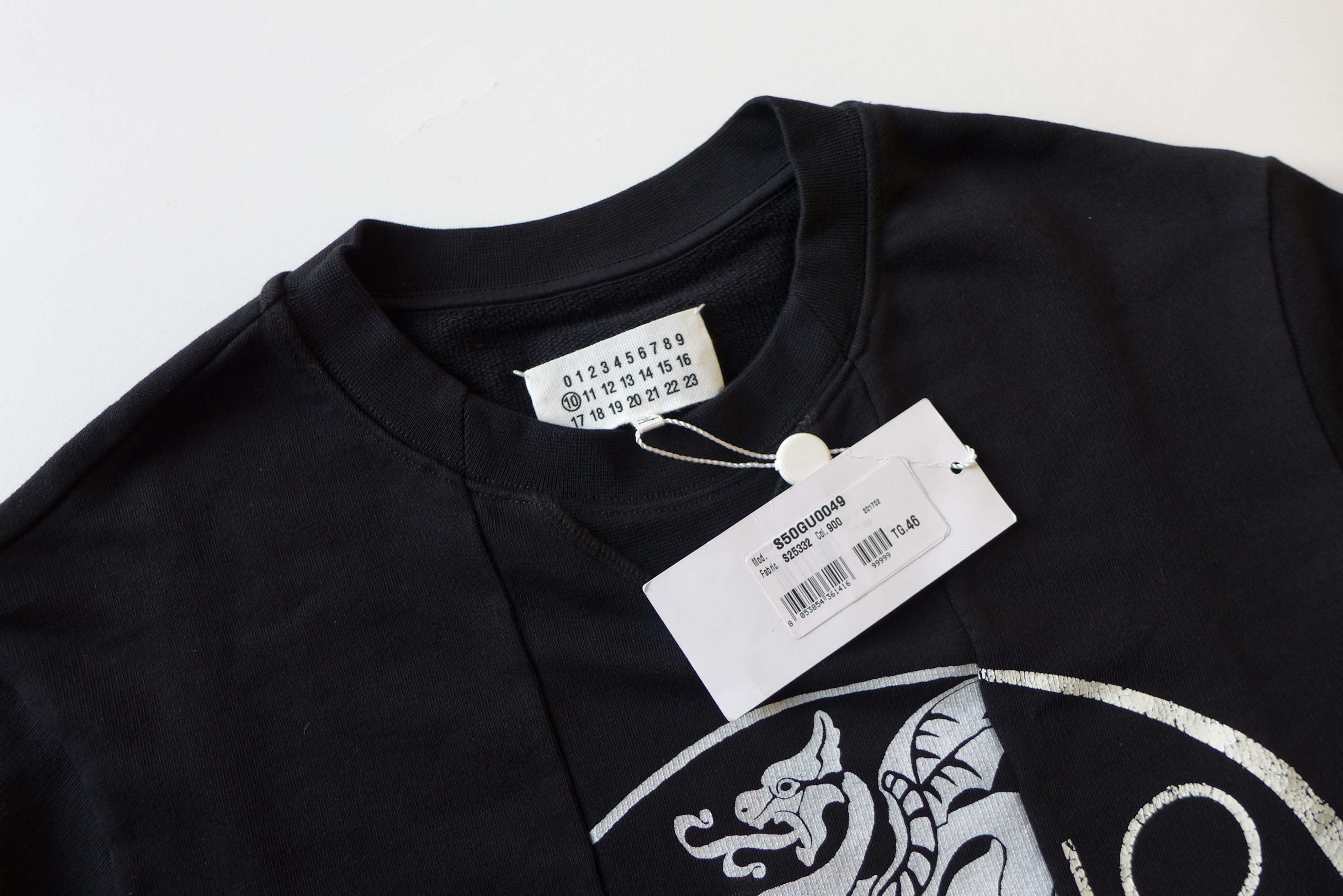 Maison Margiela Margiela Patchwork Irish Print Sweatshirt - Black Size US S / EU 44-46 / 1 - 6 Thumbnail