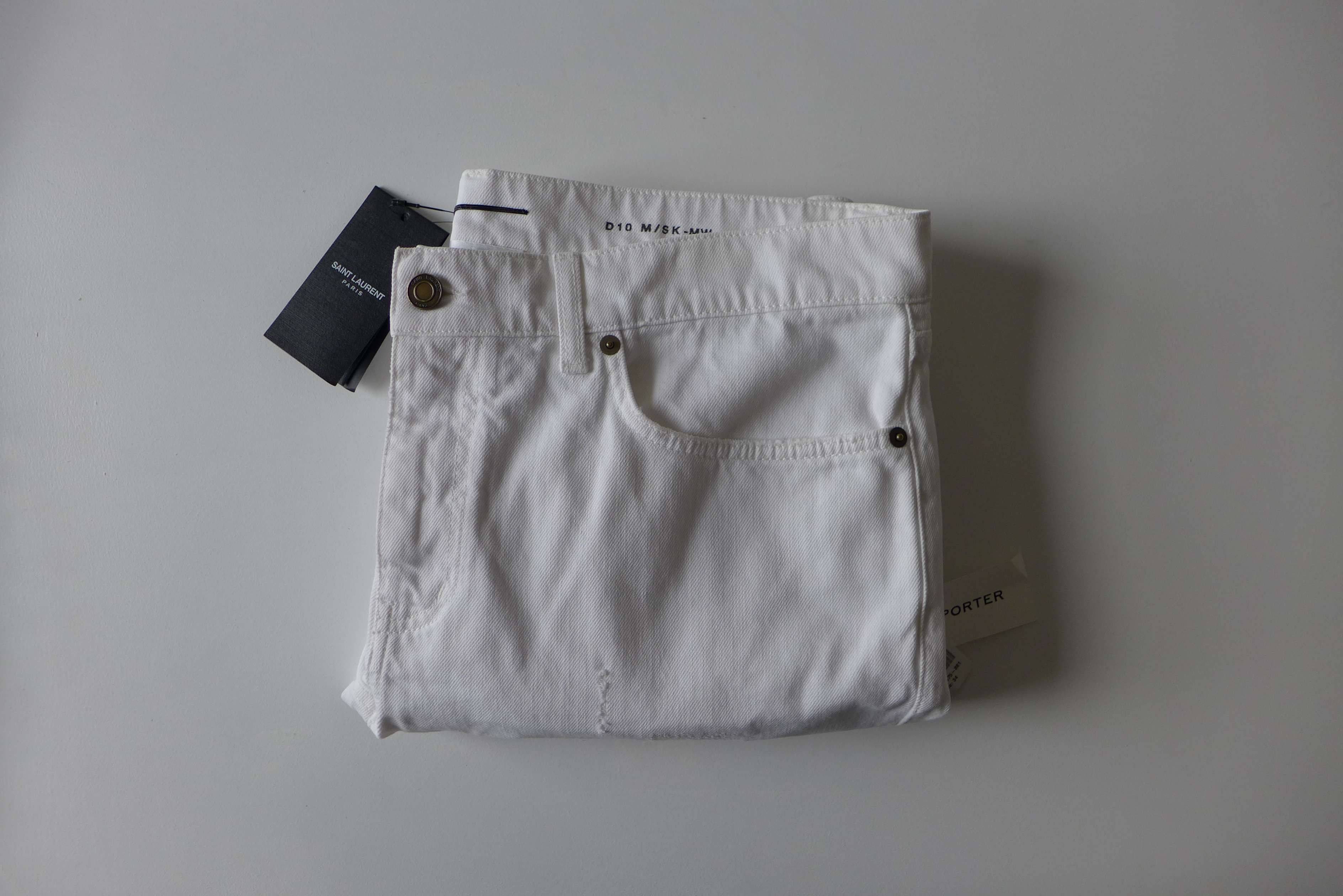 Saint Laurent Paris Saint Laurent D10 White Distressed Denim Jeans Size US 34 / EU 50 - 19 Thumbnail