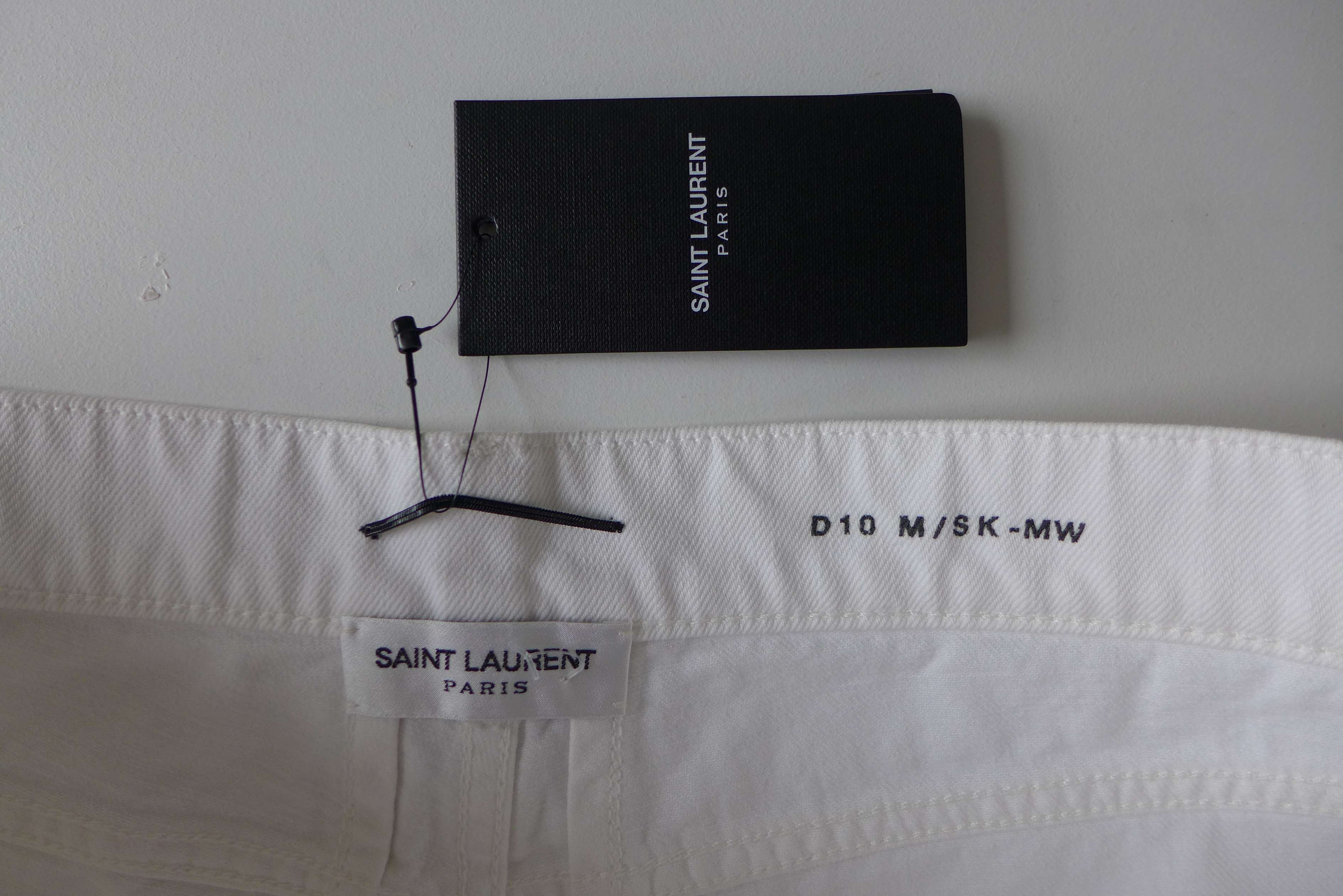 Saint Laurent Paris Saint Laurent D10 White Distressed Denim Jeans Size US 34 / EU 50 - 17 Thumbnail