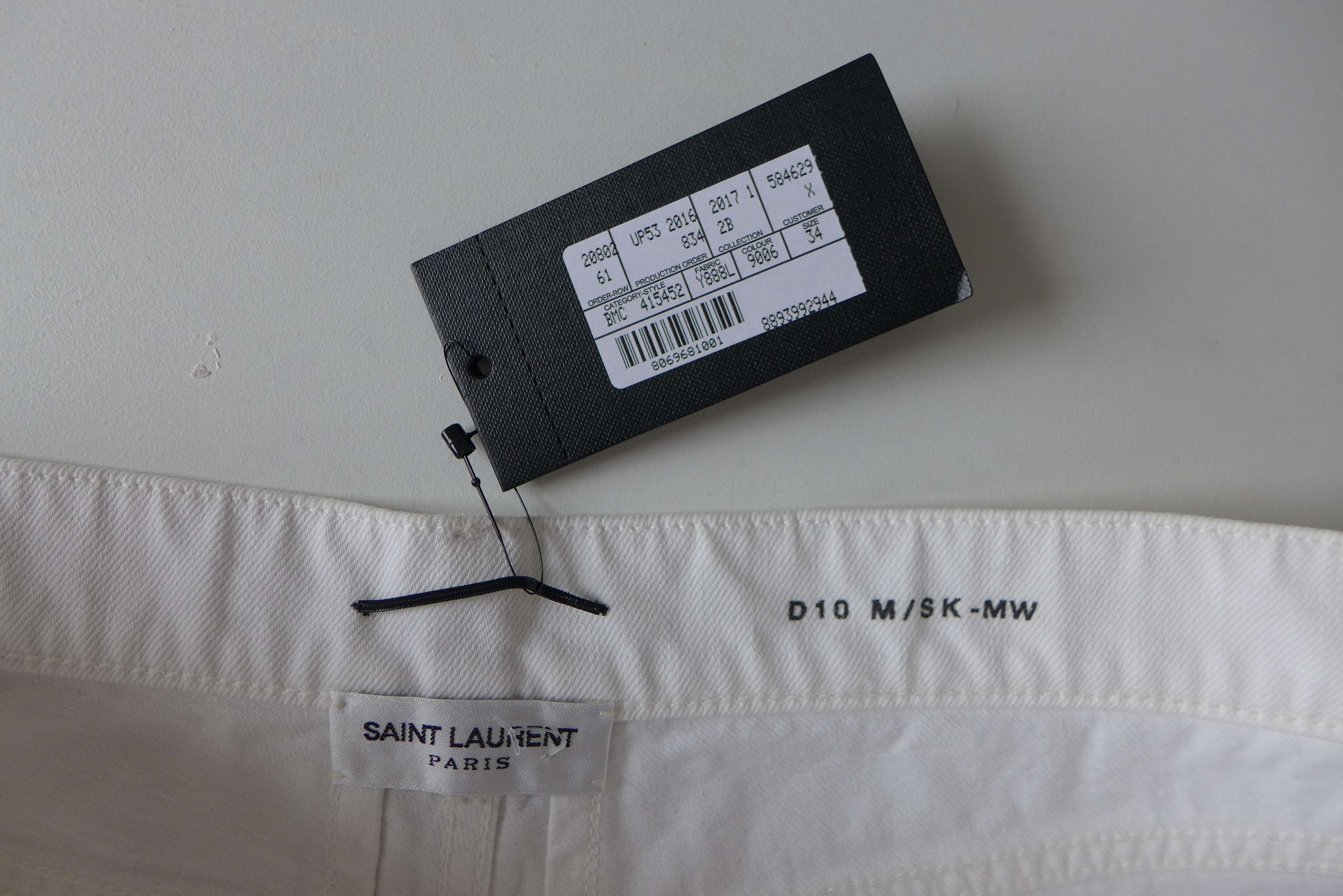 Saint Laurent Paris Saint Laurent D10 White Distressed Denim Jeans Size US 34 / EU 50 - 18 Thumbnail