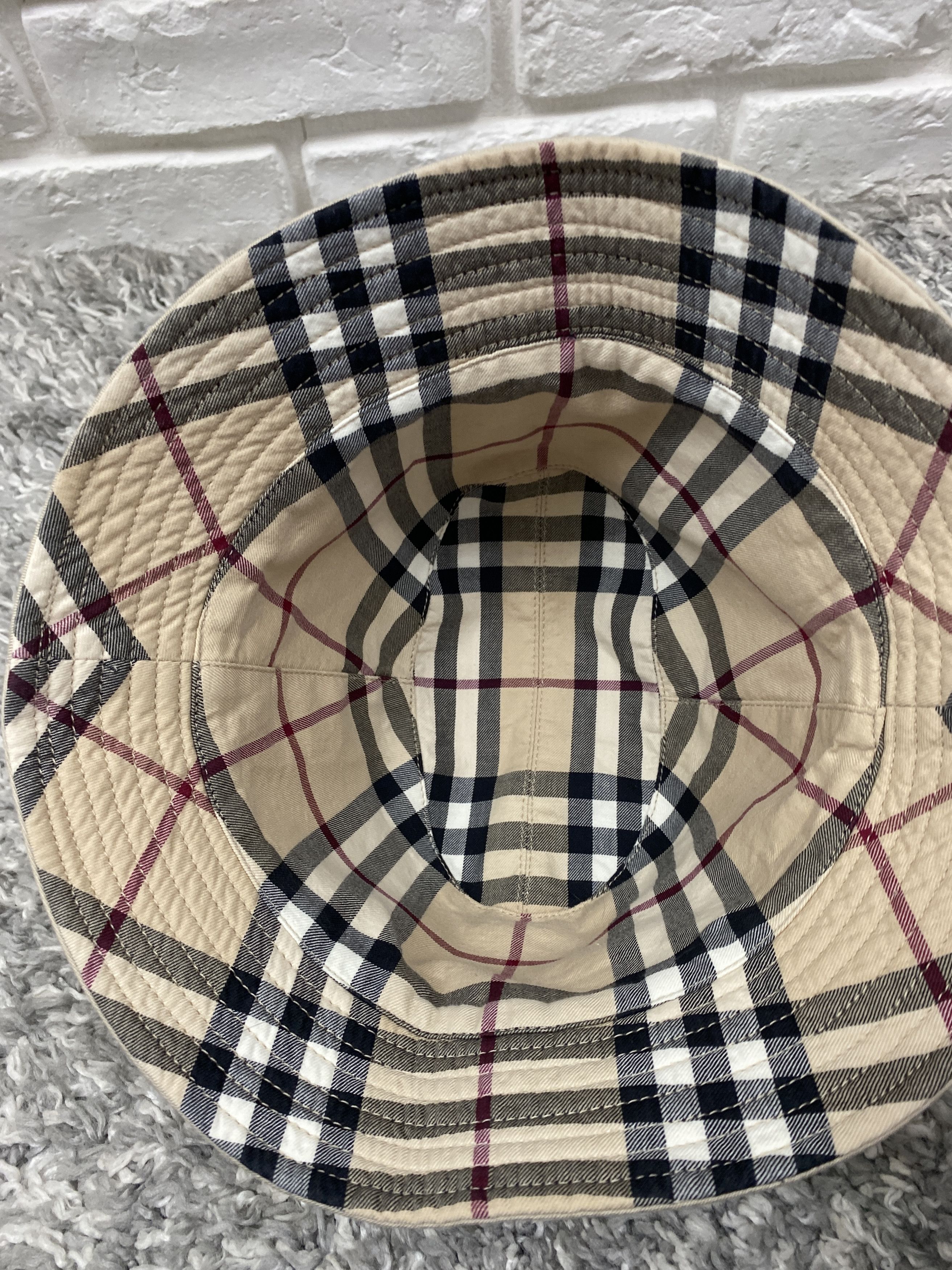 Burberry Burberry Nova Check Reversible Bucket Hat Monogram Beige Size ONE SIZE - 6 Thumbnail