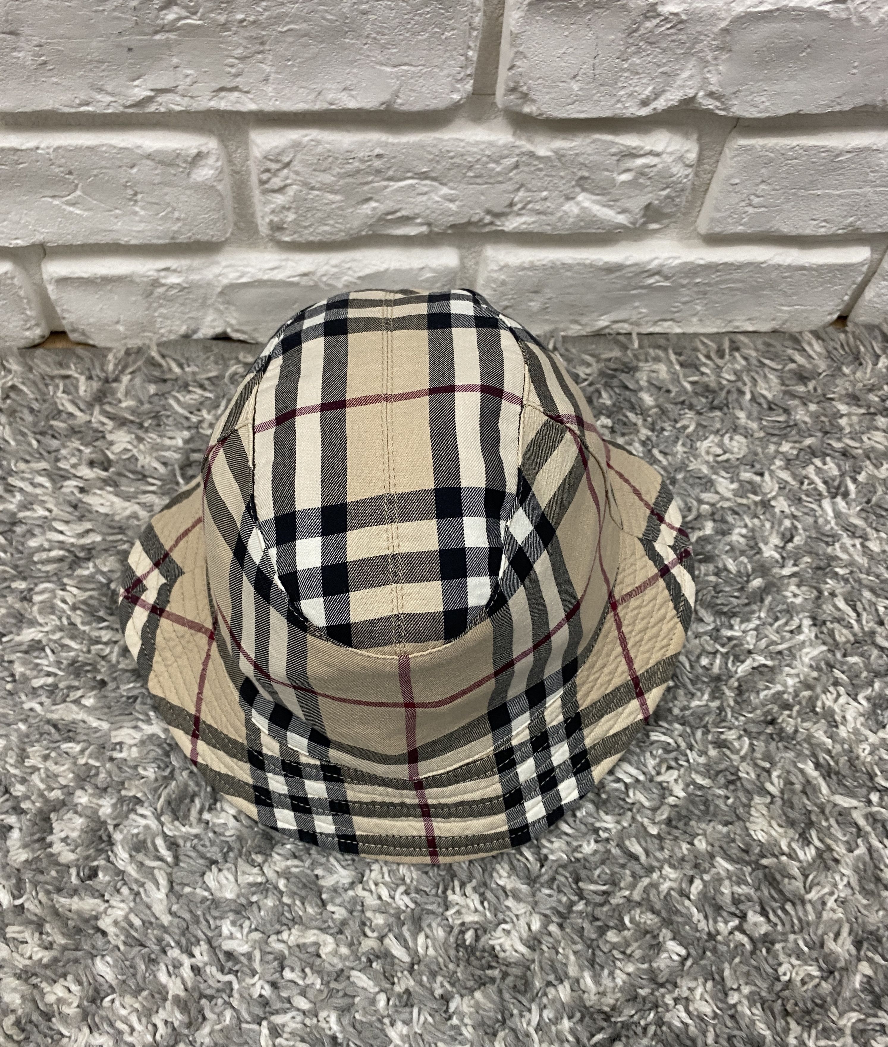 Burberry Burberry Nova Check Reversible Bucket Hat Monogram Beige Size ONE SIZE - 3 Thumbnail