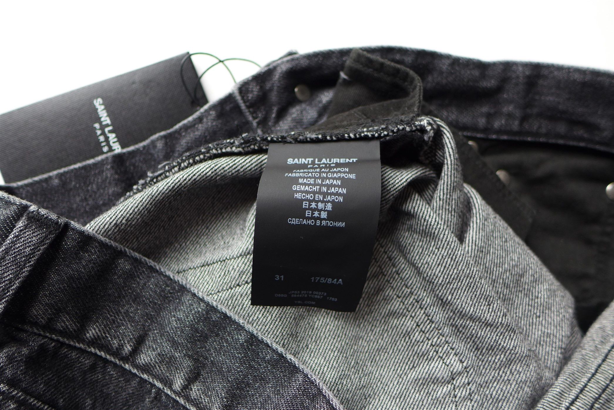 Saint Laurent Paris Saint Laurent D20 Denim Jeans -- Washed Black Size US 31 - 11 Thumbnail
