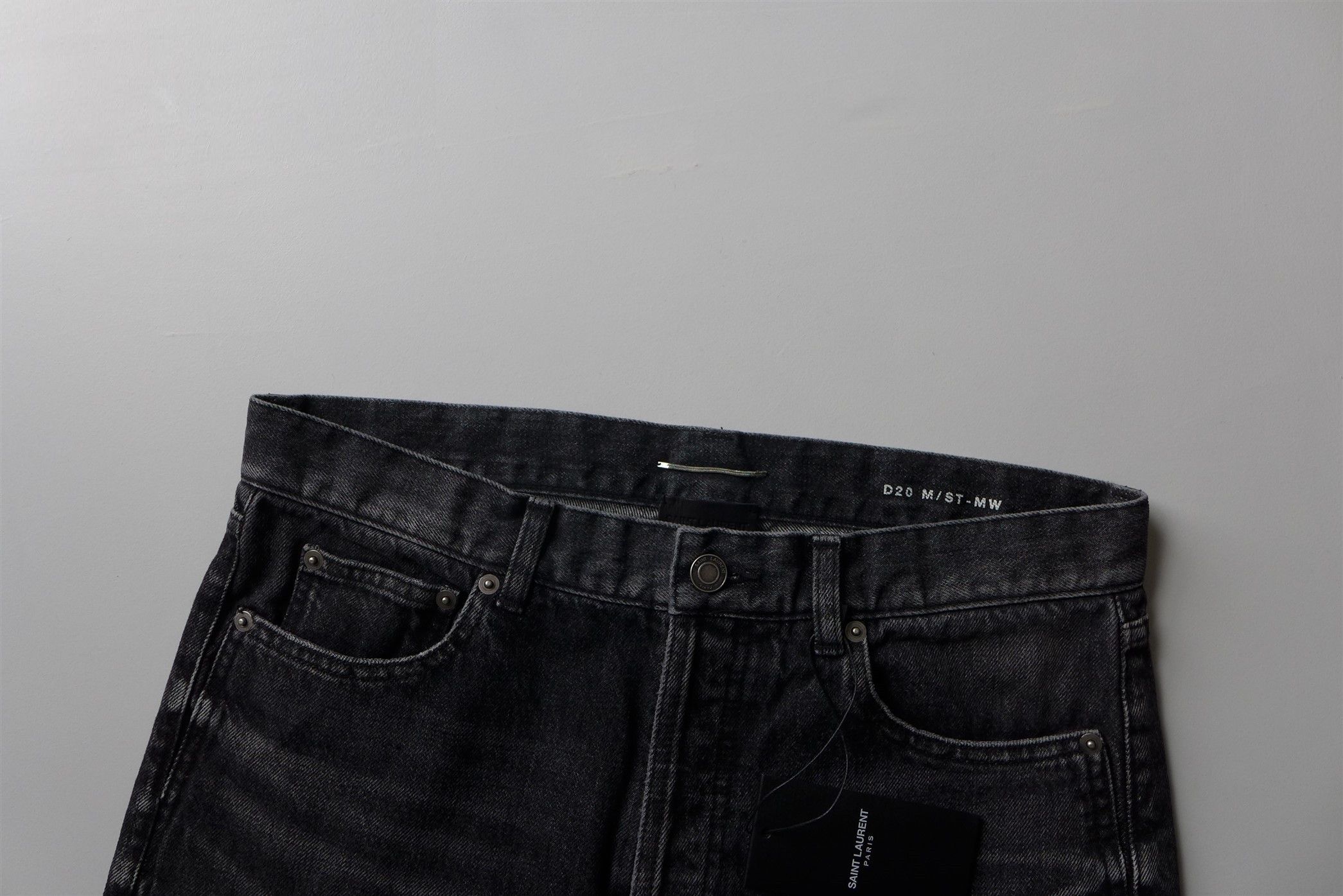 Saint Laurent Paris Saint Laurent D20 Denim Jeans -- Washed Black Size US 31 - 7 Thumbnail