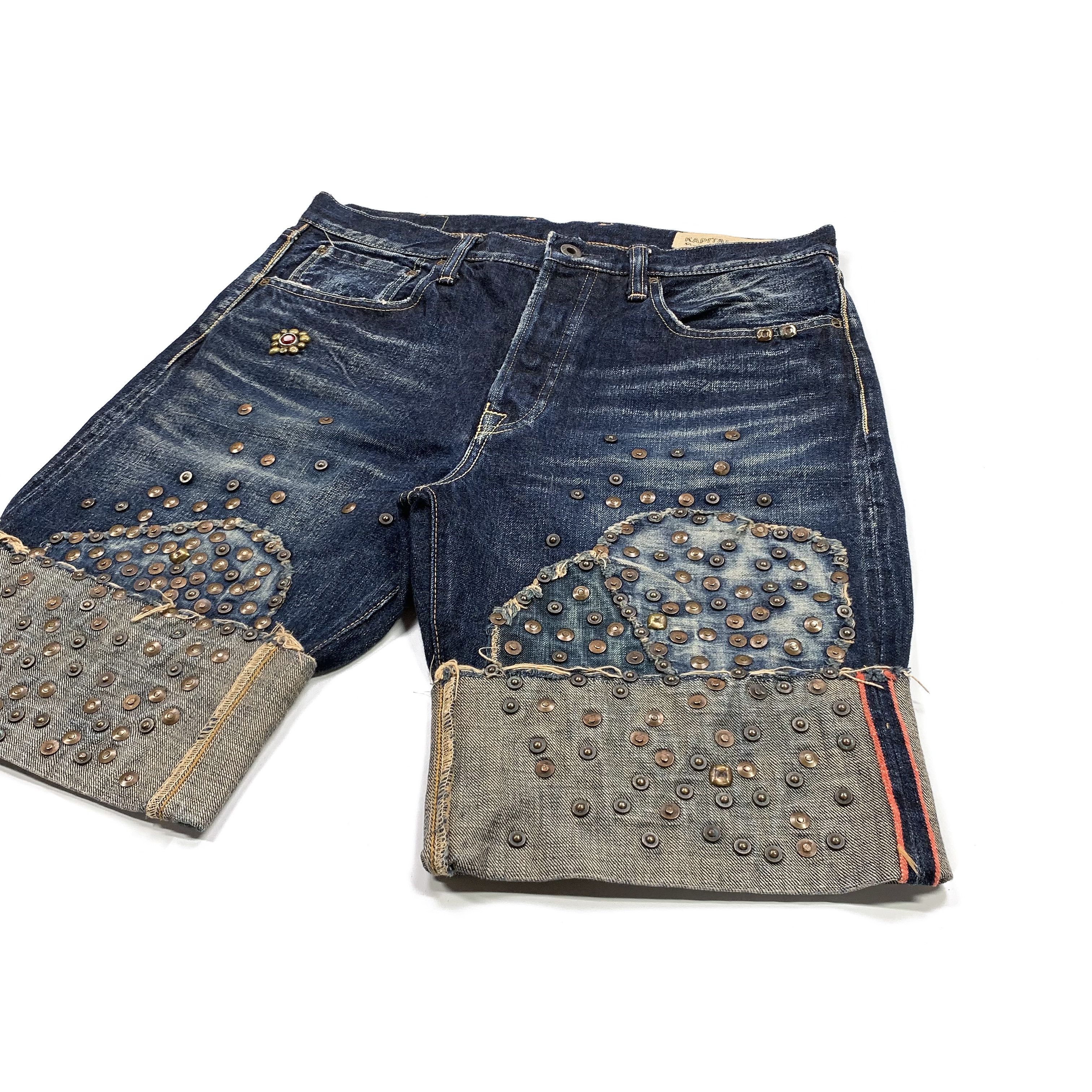 Kapital Studded Patchwork Denim / Jean Shorts Size US 34 / EU 50 - 6 Thumbnail