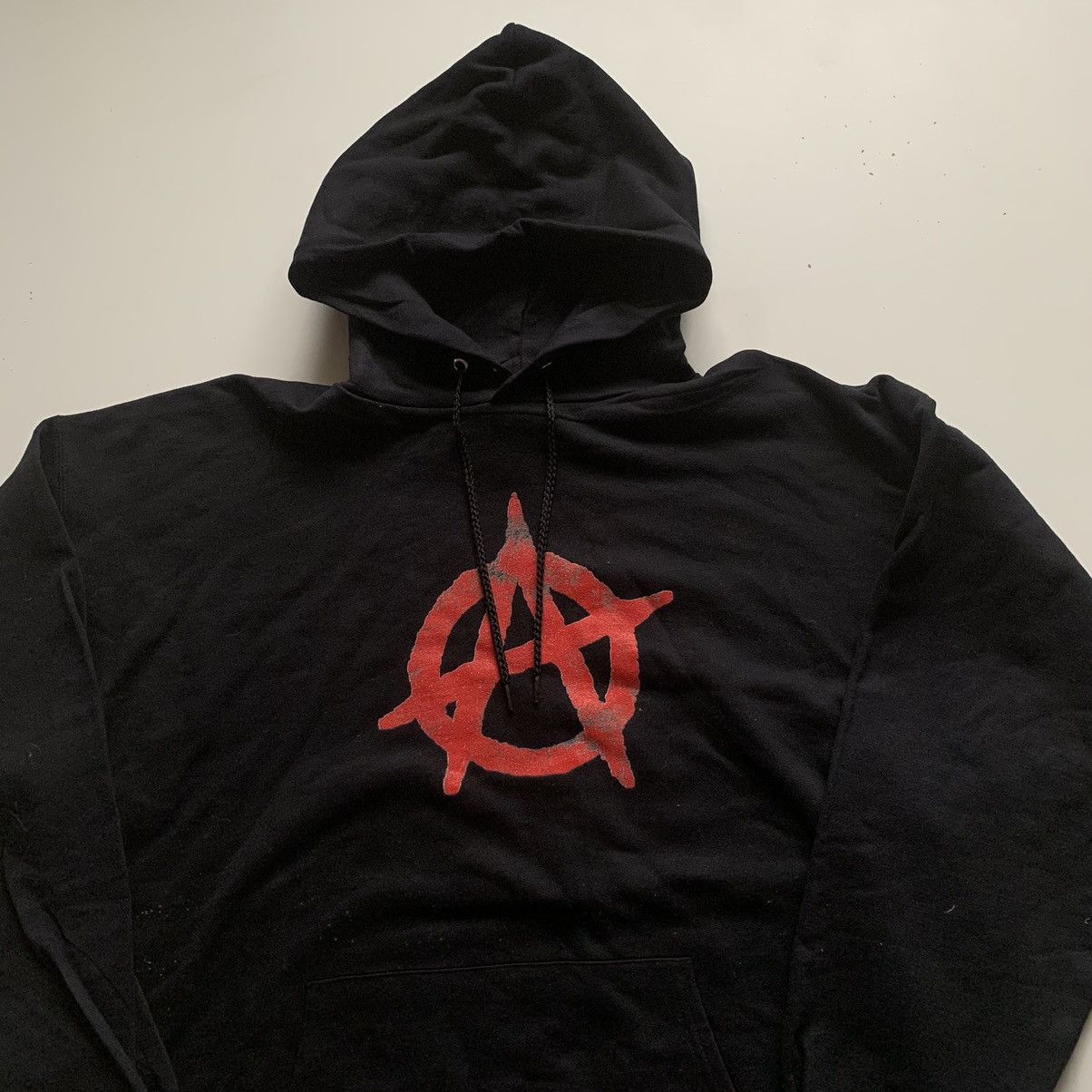 Vintage Vintage 90s 2000s Anarchy A Graphic Pullover Hoodie XL Rare Size US XL / EU 56 / 4 - 2 Thumbnail