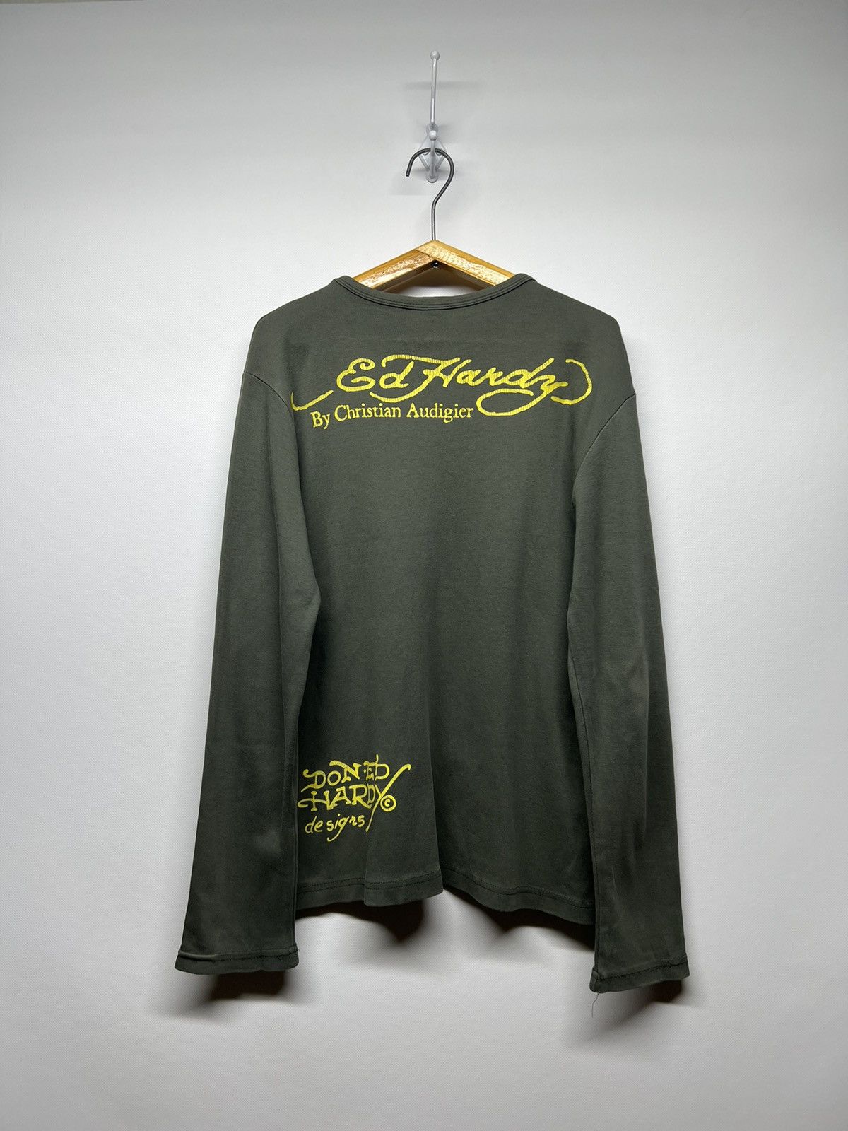 Ed Hardy × Vintage Vintage Y2k Ed Hardy Skull All Over Print Long Sleeve 00’s Size S / US 4 / IT 40 - 6 Thumbnail