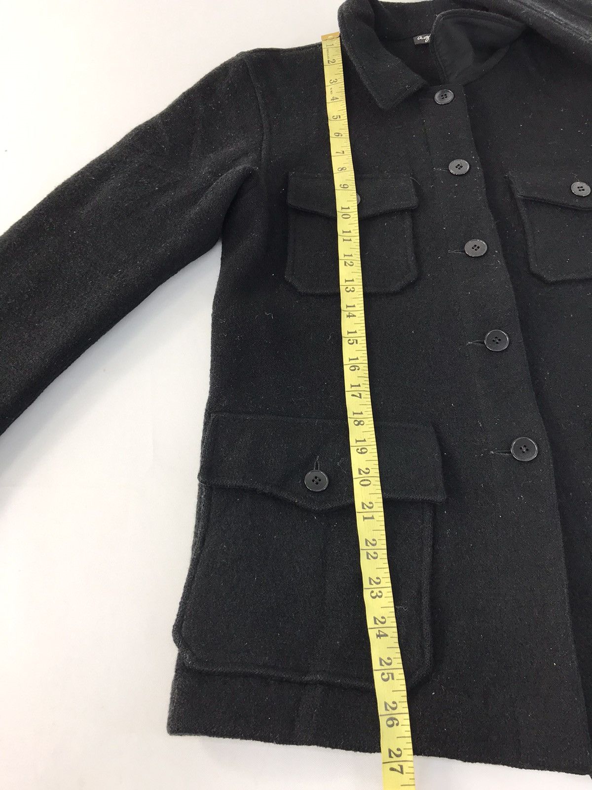 Agnes B Wool Thick Jacket Coat Multi Pockets K879j