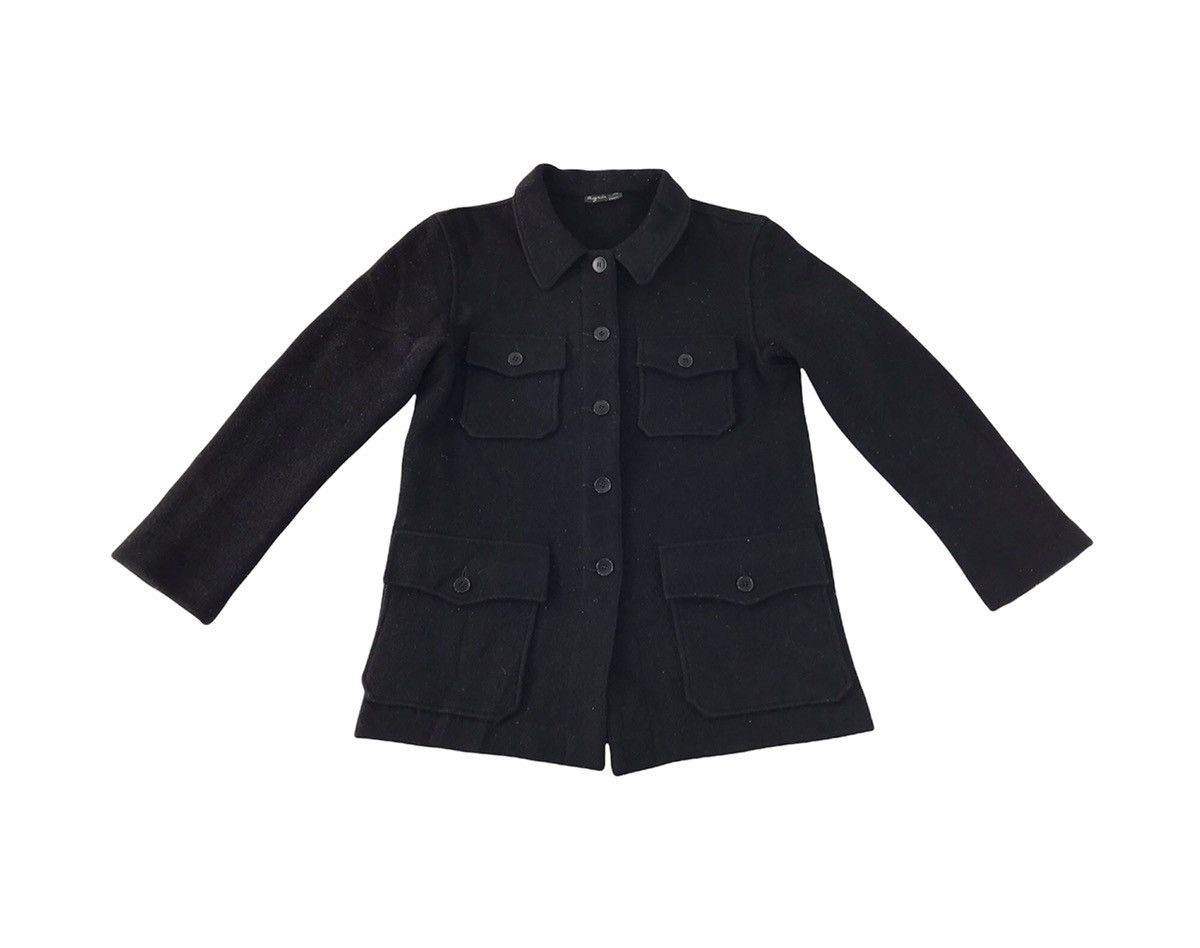 Agnes B Wool Thick Jacket Coat Multi Pockets K879j
